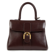 Authentic second-hand vintage Delvaux Burgundy Brown Brillant MM Bag buy online webshop LabelLOV