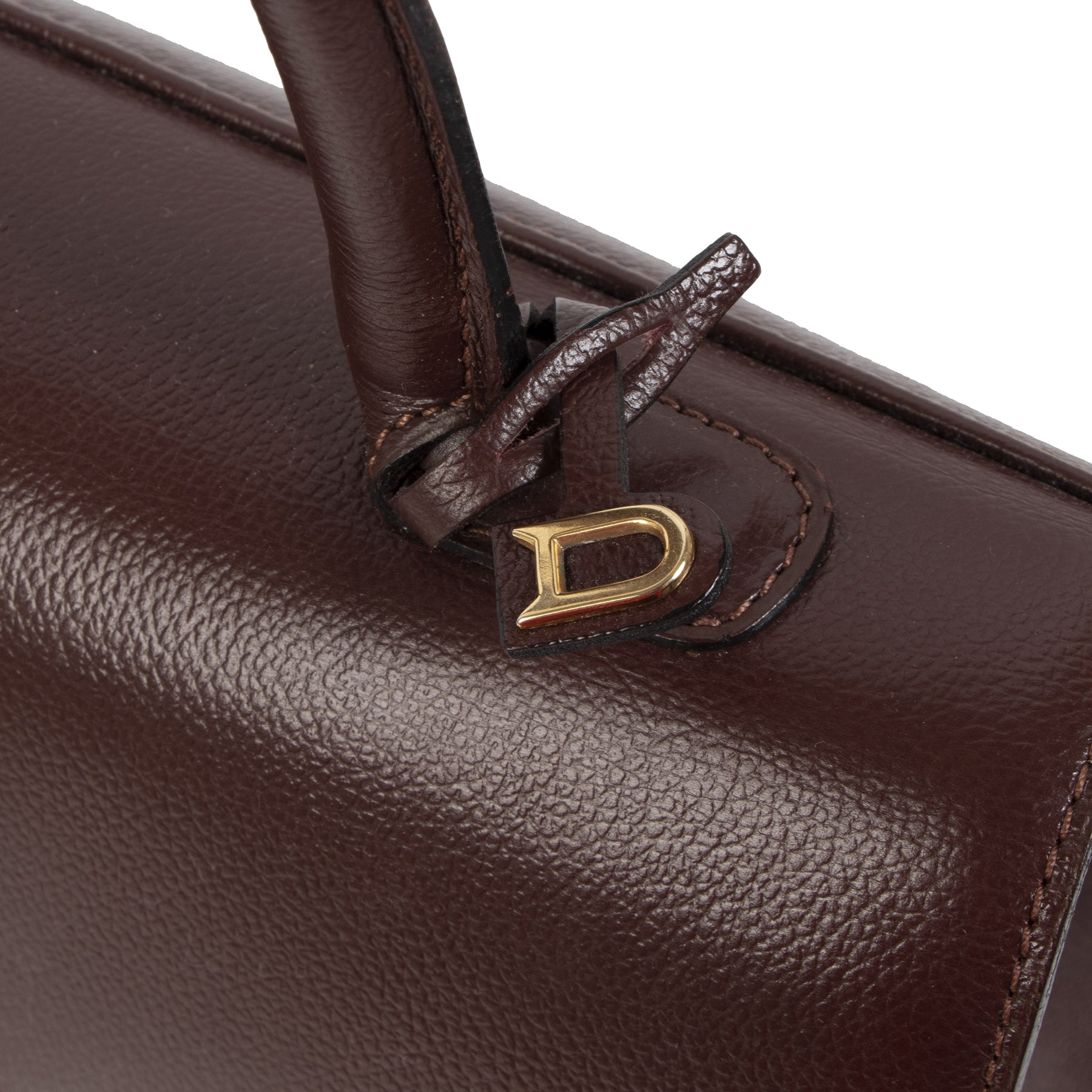 Authentique seconde-main vintage Delvaux Burgundy Brown Brillant MM Bag achète en ligne webshop LabelLOV