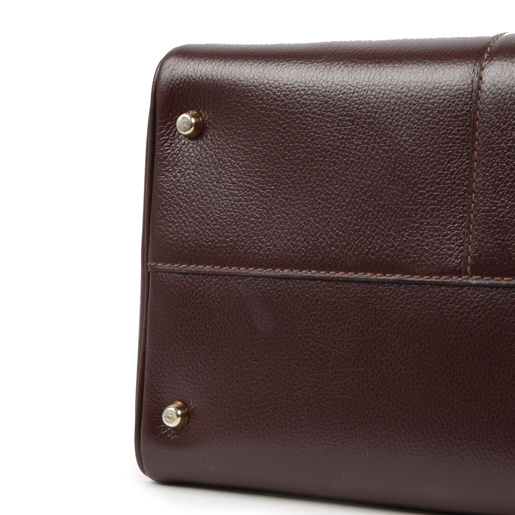 Authentic second-hand vintage Delvaux Burgundy Brown Brillant MM Bag buy online webshop LabelLOV