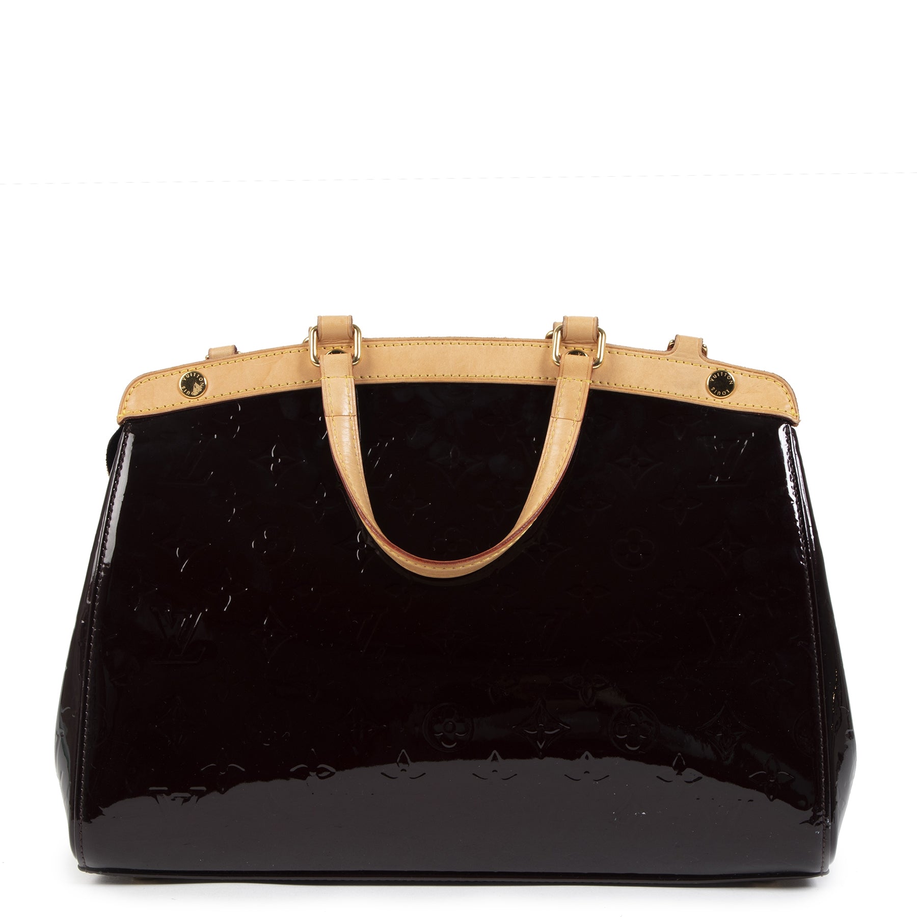 Authentieke Tweedehands Louis Vuitton Amarante Monogram Vernis Brea MM Tote Bag juiste prijs veilig online shoppen luxe merken webshop winkelen Antwerpen België mode fashion
