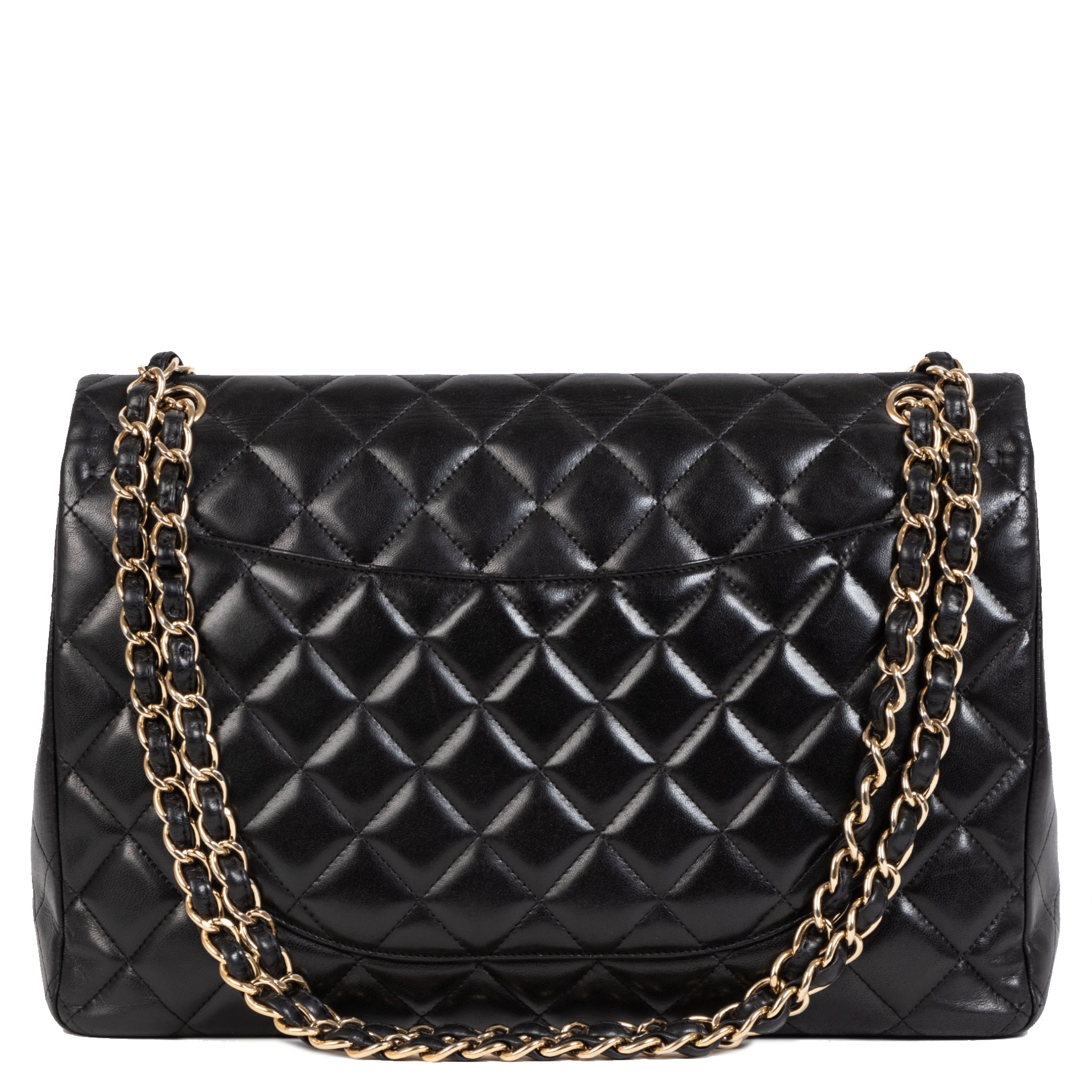 Chanel Classic Black Lambskin Maxi Single-Flap Bag