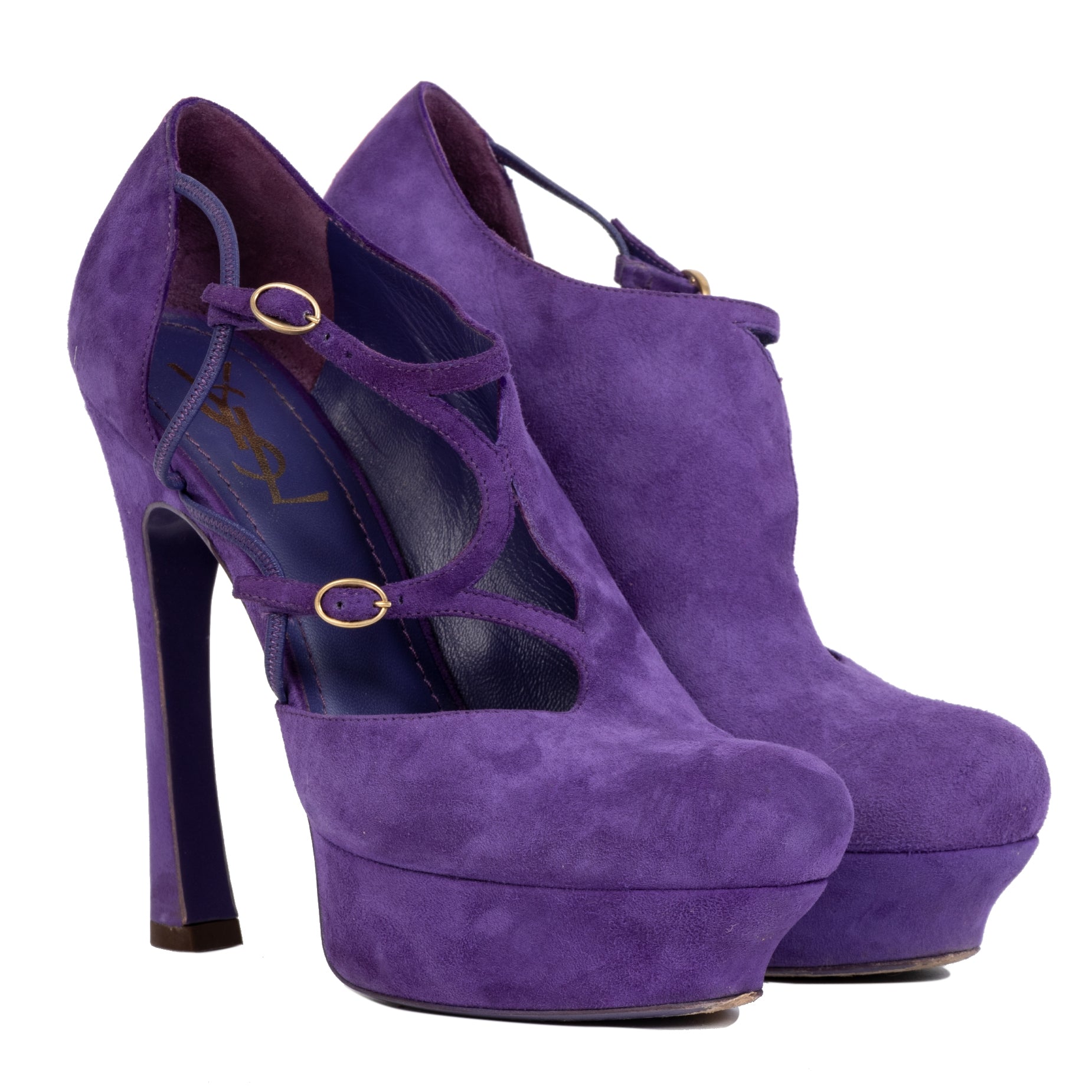 Authentic secondhand Yves Saint Laurent Purple Palais Suede Pumps - Size 39 designer bags accessories shoes pumps high heels designer brands fashion safe secure online shopping worldwide shipping