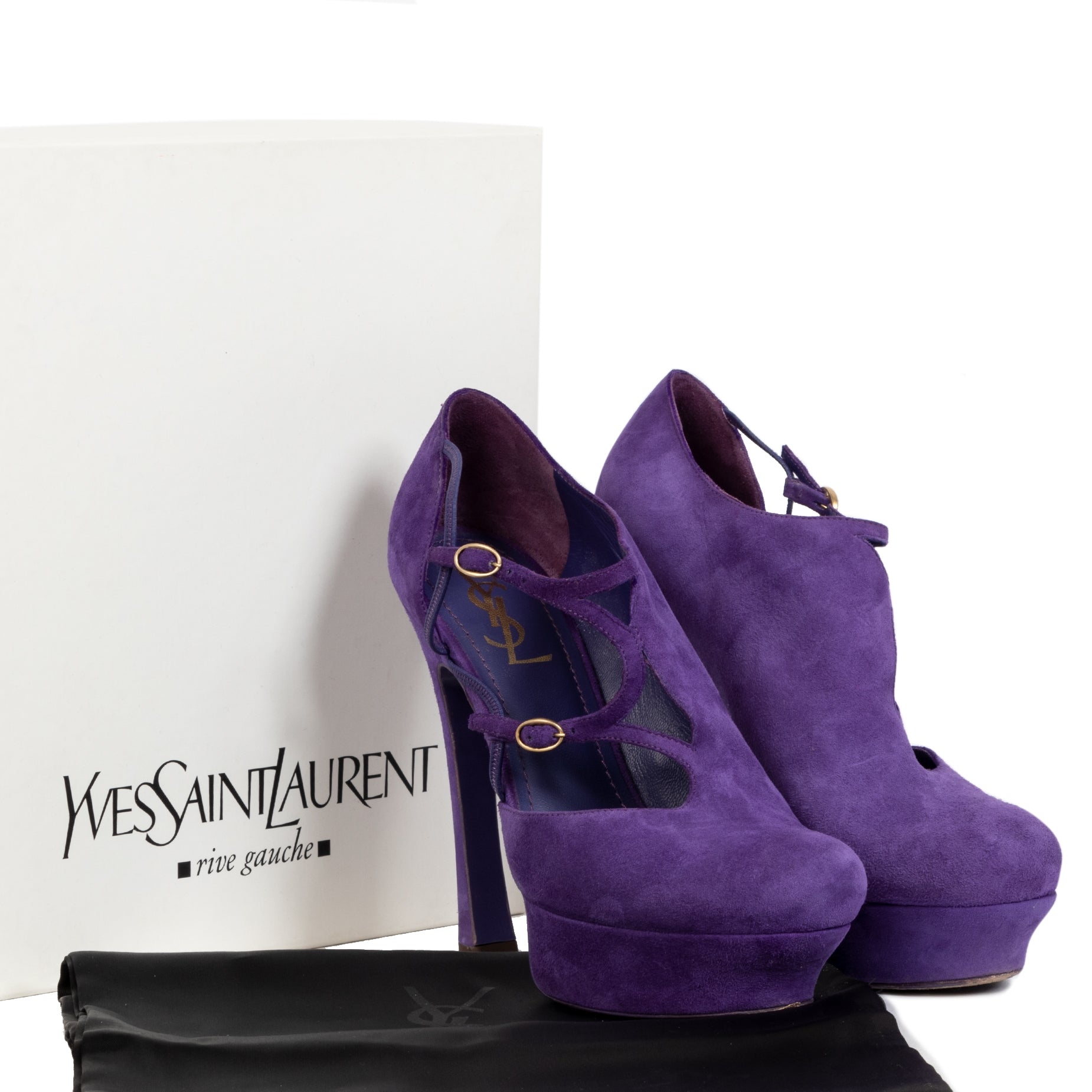 Authentic secondhand Yves Saint Laurent Purple Palais Suede Pumps - Size 39 designer bags accessories shoes pumps high heels designer brands fashion safe secure online shopping worldwide shipping