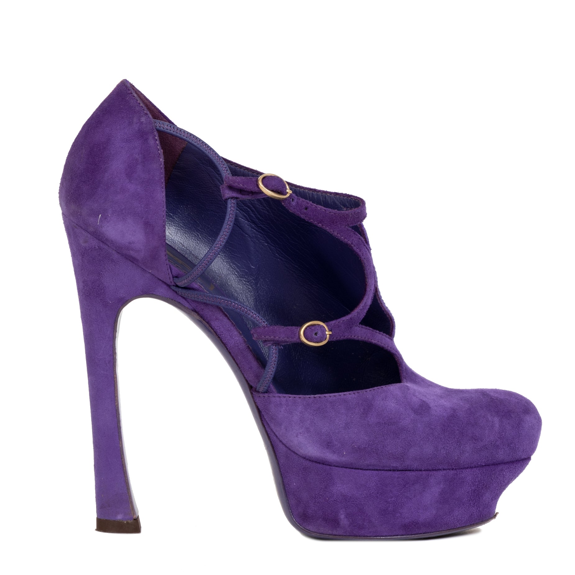 Authentic secondhand Yves Saint Laurent Purple Palais Suede Pumps - Size 39 designer bags accessories shoes pumps high heels designer brands fashion safe secure online shopping worldwide shipping