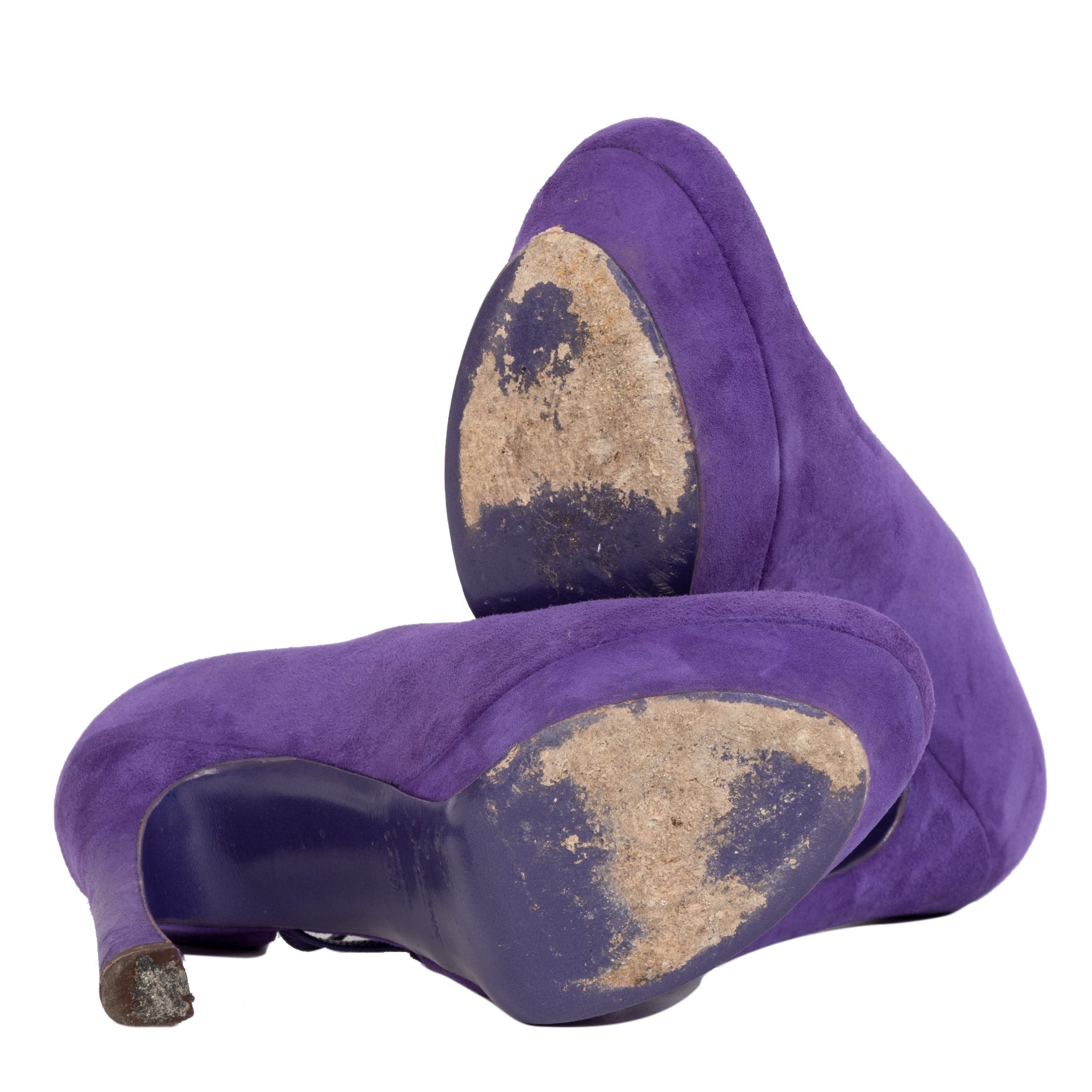 Authentieke Tweedehands Yves Saint Laurent Purple Palais Suede Pumps - Size 39 juiste prijs veilig online shoppen luxe merken webshop winkelen Antwerpen België mode fashion