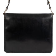 Authentieke Tweedehands Delvaux Black Leather DD Shoulder Bag juiste prijs veilig online shoppen luxe merken webshop winkelen Antwerpen België mode fashion