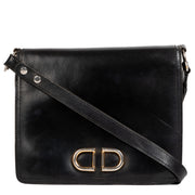 Delvaux Black Leather DD Shoulder Bag