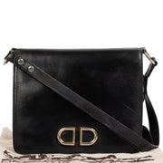 Authentic secondhand Delvaux Black Leather DD Shoulder Bag designer bags luxury vintage webshop designer brands fashion safe secure online shopping worldwide shipping