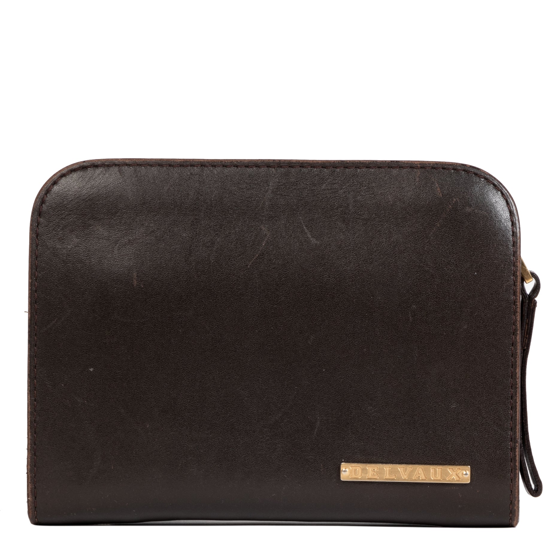 Delvaux Brown Smooth Leather Zip Wallet for the best price at Labellov secondhand luxury