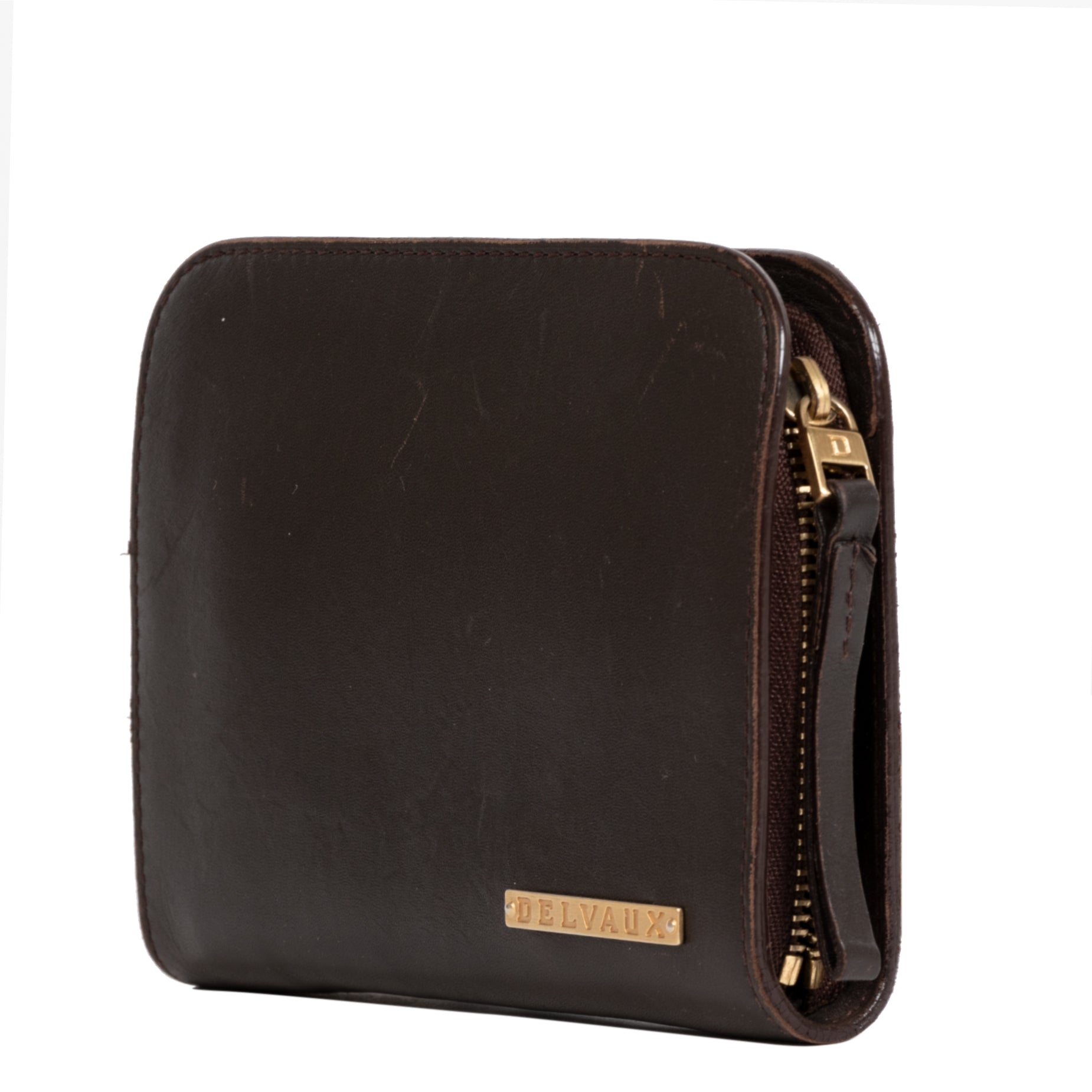 Are you looking for an authentic designer Delvaux Brown Smooth Leather Zip Wallet?