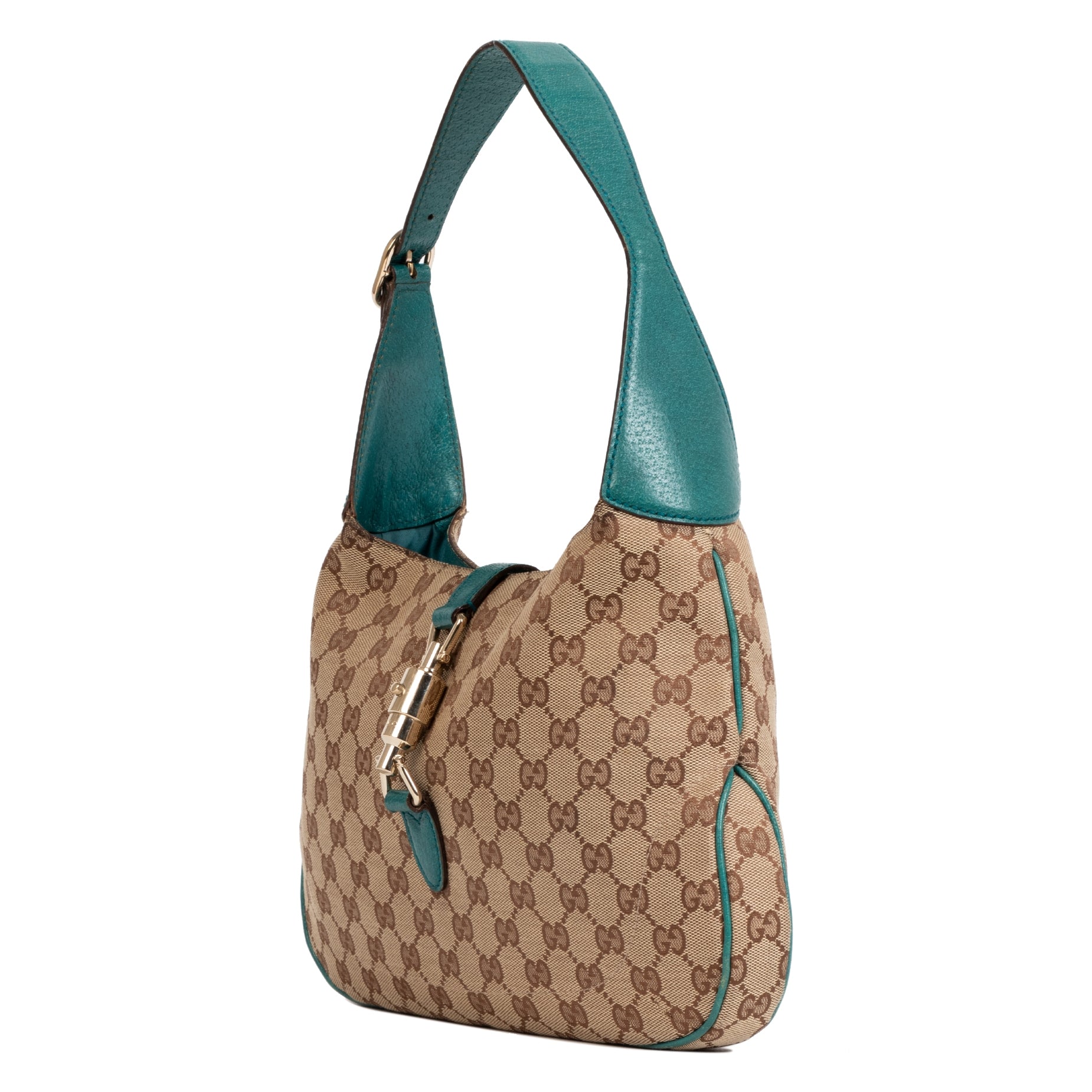 Gucci Monogram Canvas and Leather New Jackie Shoulder Bag