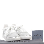 Authentic second-hand vintage Hogan Silver Leather Sneakers - Size 40 buy online webshop LabelLOV