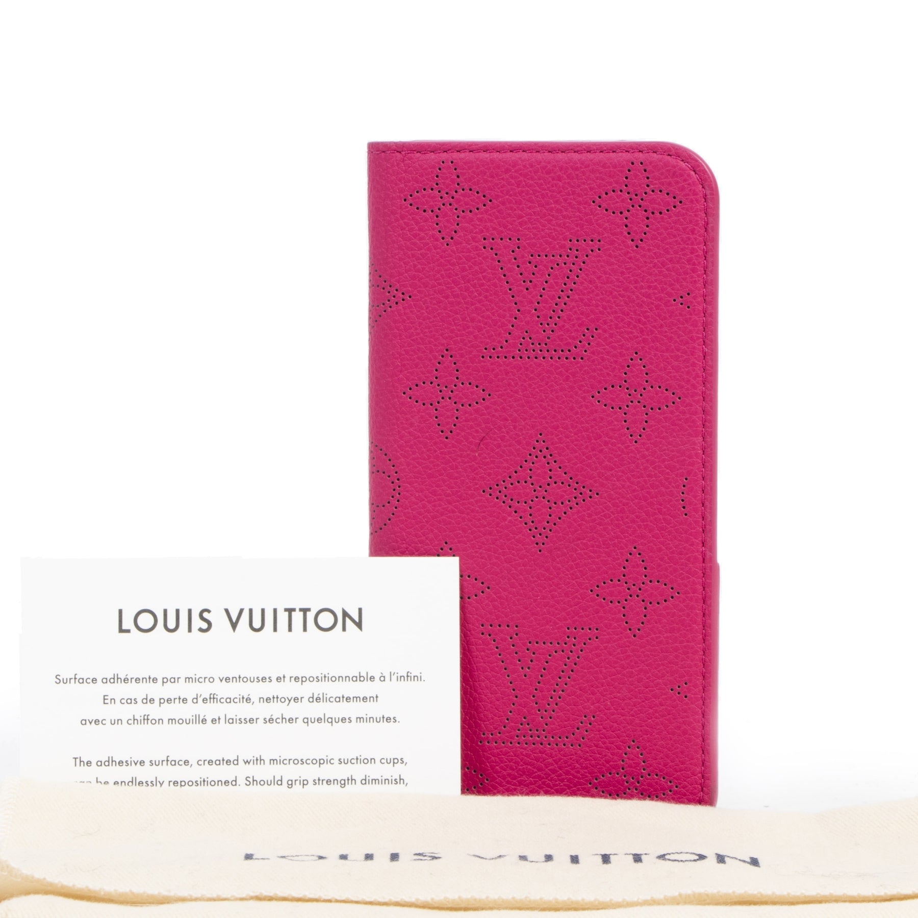 Authentique seconde-main vintage Louis Vuitton Fuchsia iPhone 7/8 Folio Case achète en ligne webshop LabelLOV