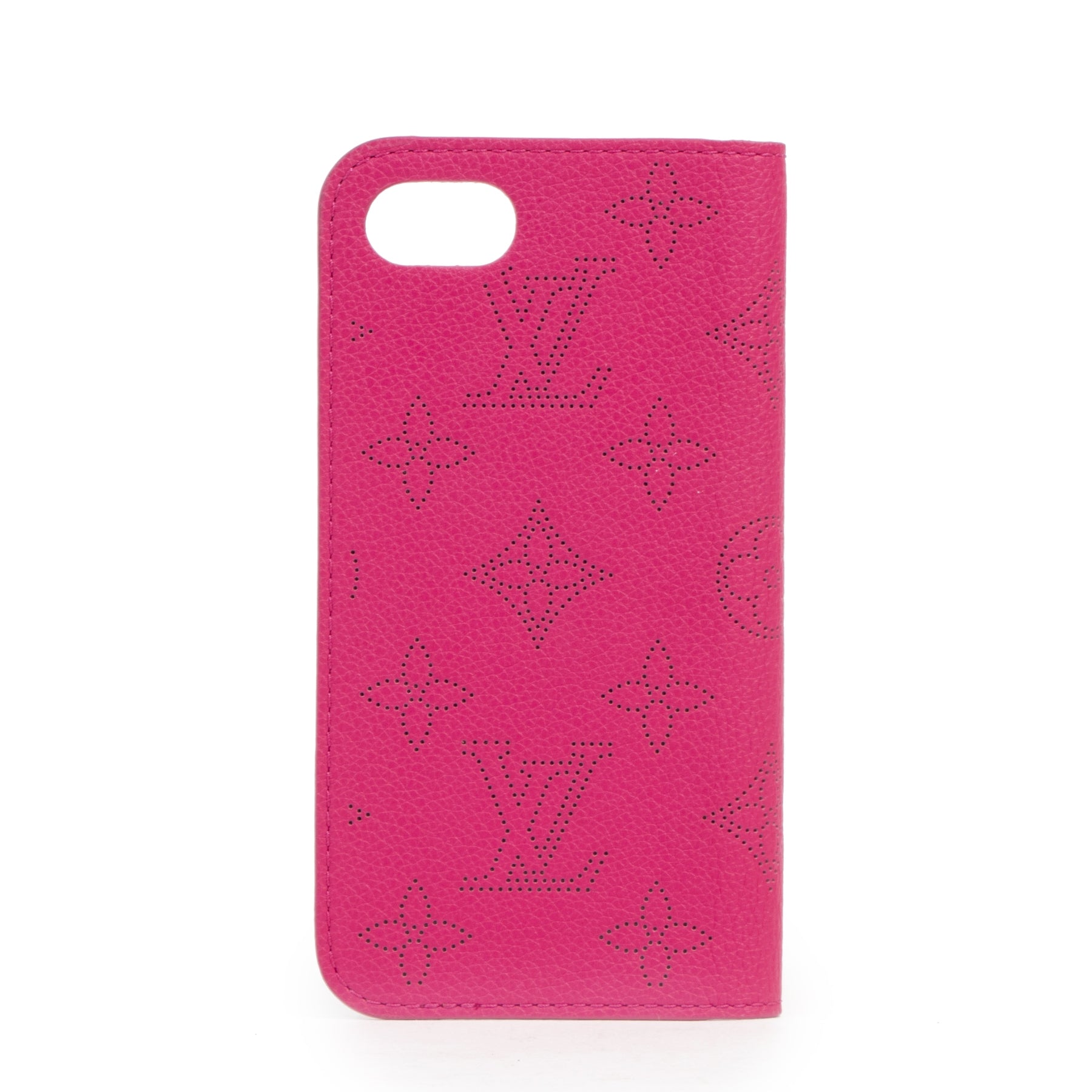 Authentieke tweedehands vintage Louis Vuitton Fuchsia iPhone 7/8 Folio Case koop online webshop LabelLOV