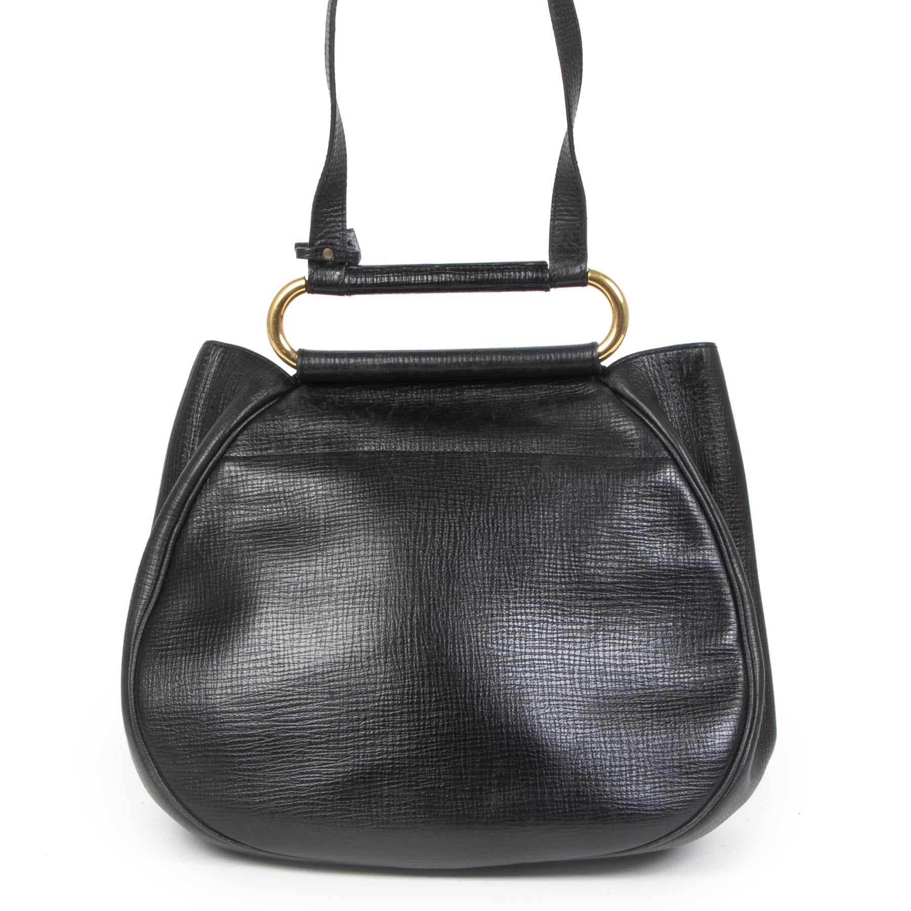 Authentieke Tweedehands Delvaux Black Cerceau Shoulder Bag juiste prijs veilig online shoppen luxe merken webshop winkelen Antwerpen België mode fashion