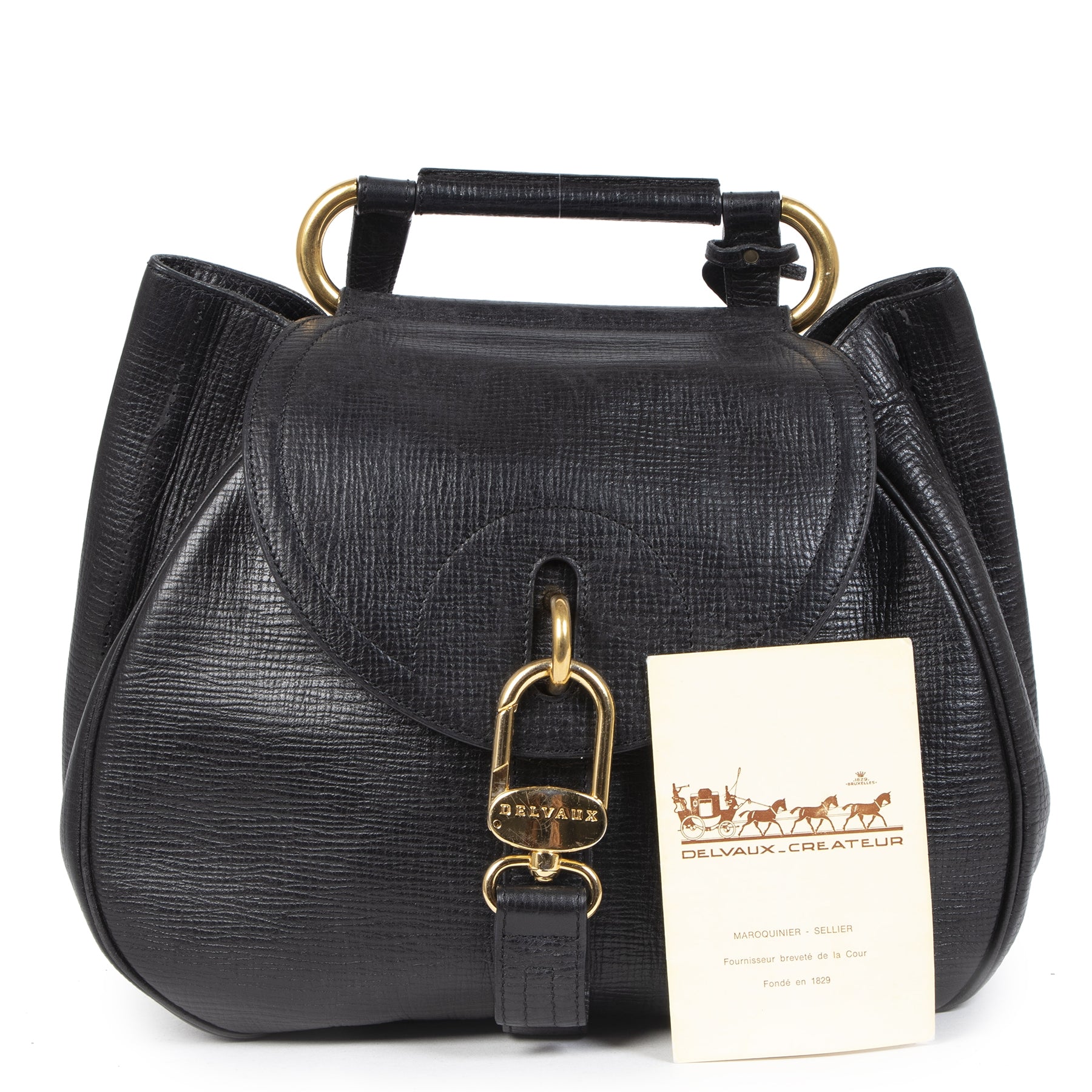Authentic secondhand Delvaux Black Cerceau Shoulder Bag designer bags designer brands luxury vintage webshop safe secure online shopping worldwide shipping fashion