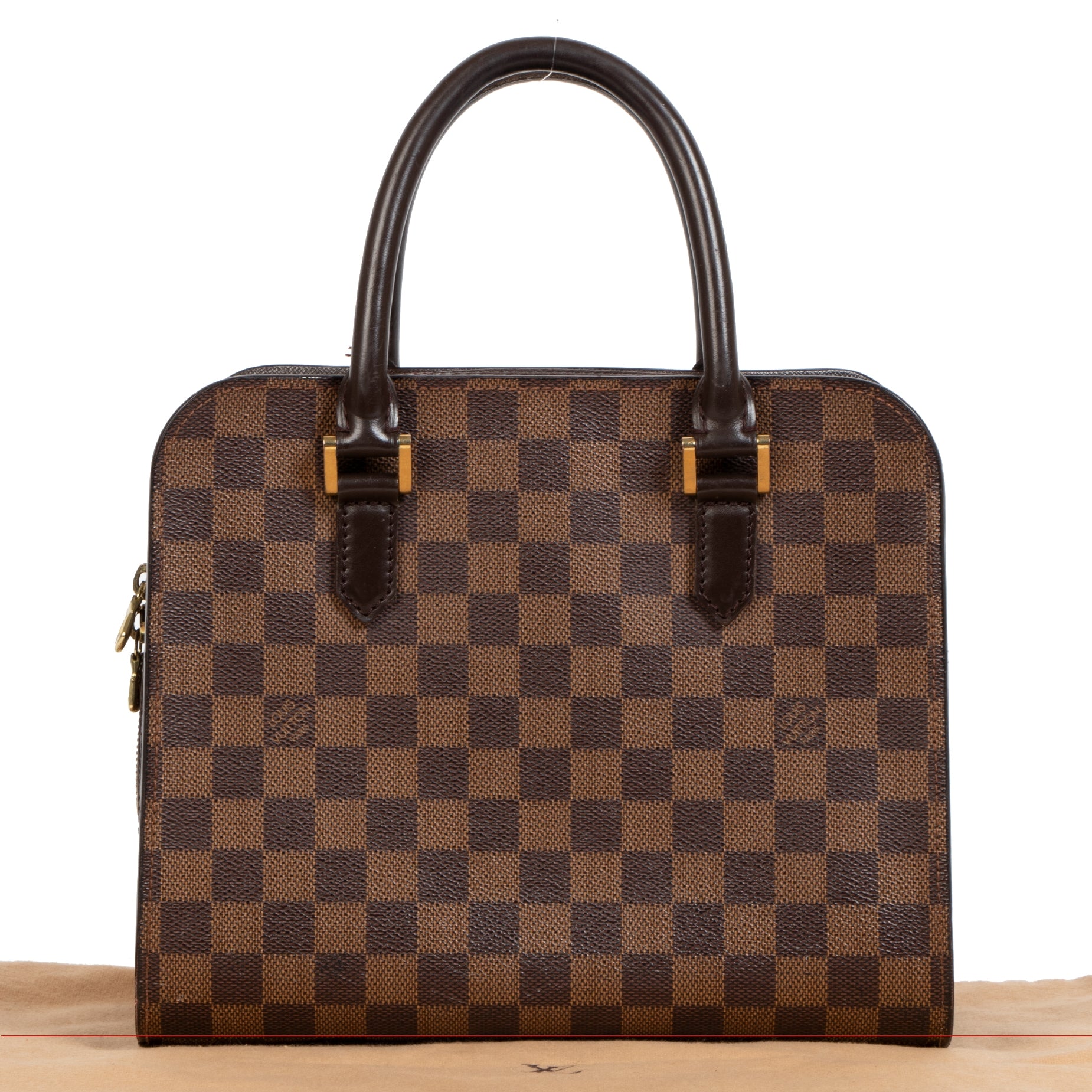 Authentic secondhand Louis Vuitton Damier Ebene Triana Bag designer bags designer brands luxury vintage webshop safe secure online shopping fashion worldwide shipping