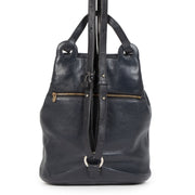 Authentieke Tweedehands Delvaux Navy Leather Backpack juiste prijs veilig online shoppen luxe merken webshop winkelen Antwerpen België mode fashion