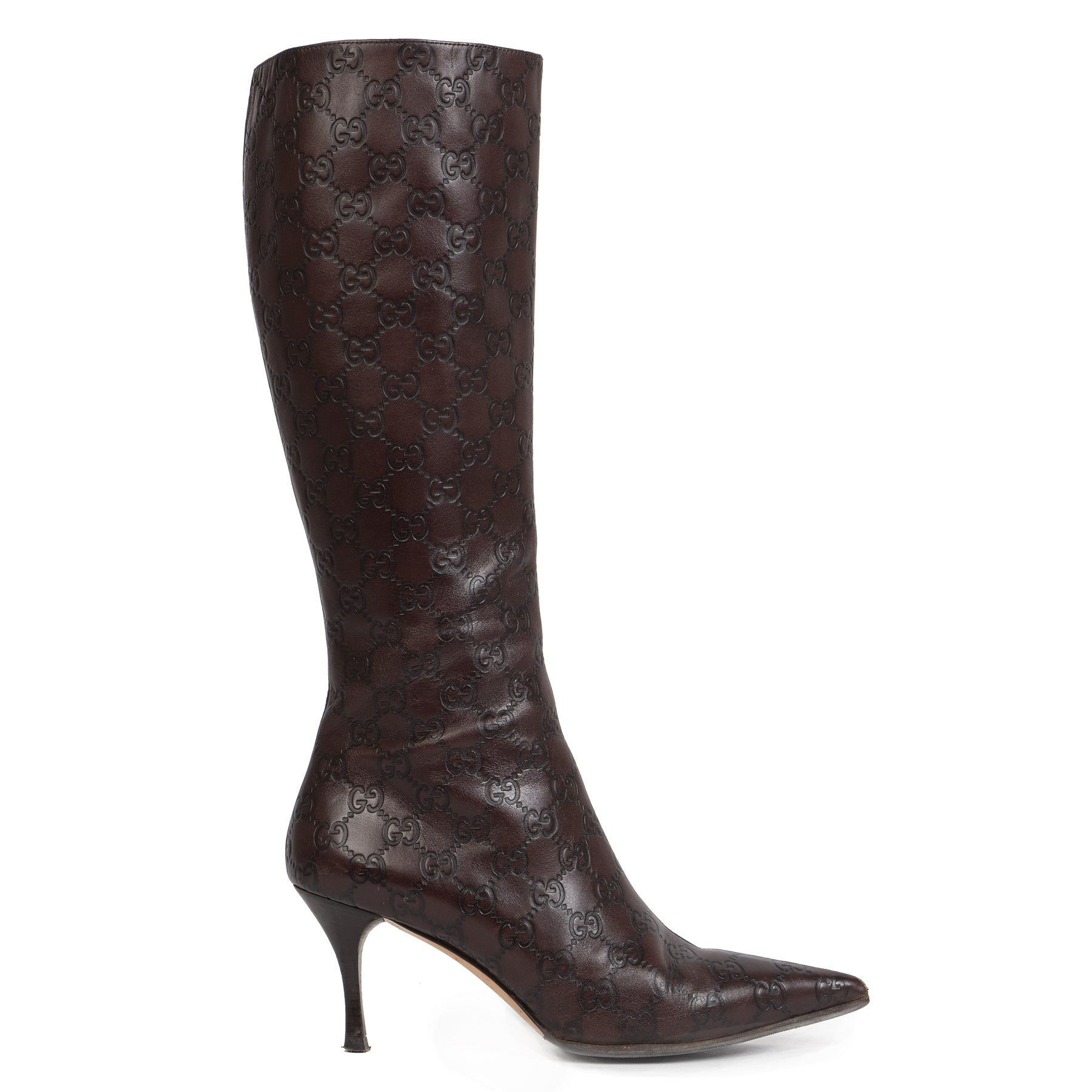 Gucci Guccissima Chocolat Leather knee High Boots - Size 38,5
