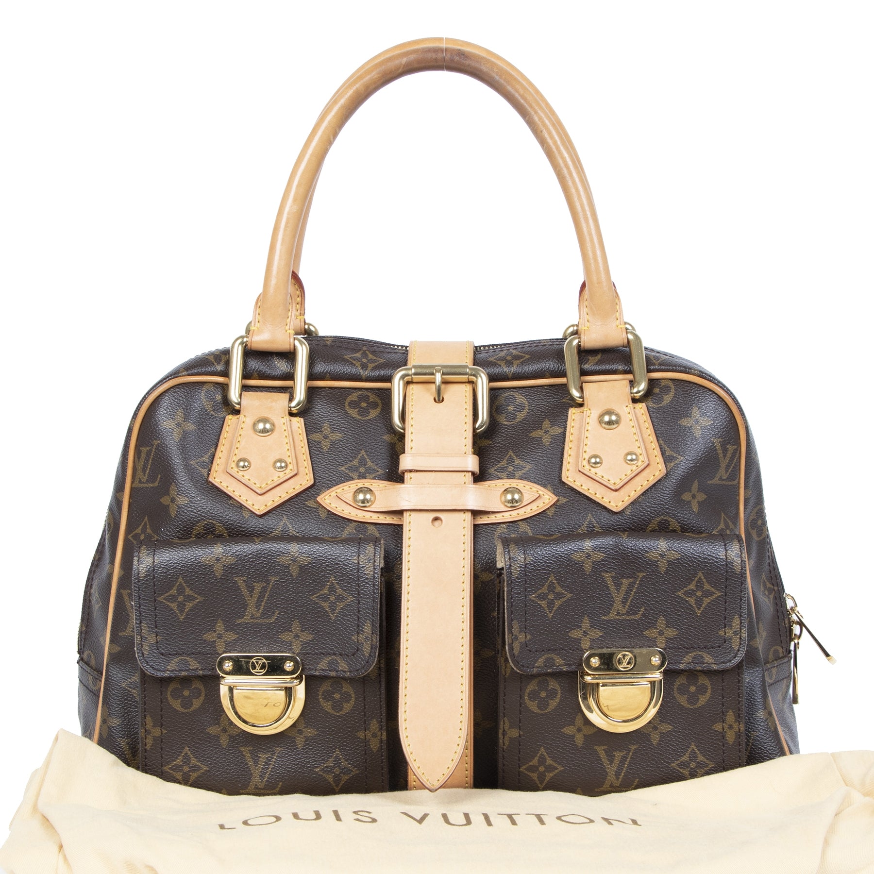 Authentic secondhand Louis Vuitton Monogram Manhattan Shoulder Bag designer bags designer brands luxury vintage webshop fashion safe secure online shopping worldwide shipping