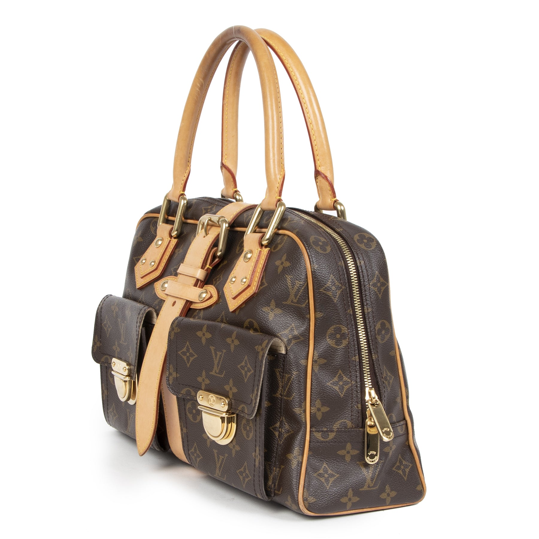 Authentieke Tweedehands Louis Vuitton Monogram Manhattan Shoulder Bag juiste prijs veilig online shoppen luxe merken webshop winkelen Antwerpen België mode fashion