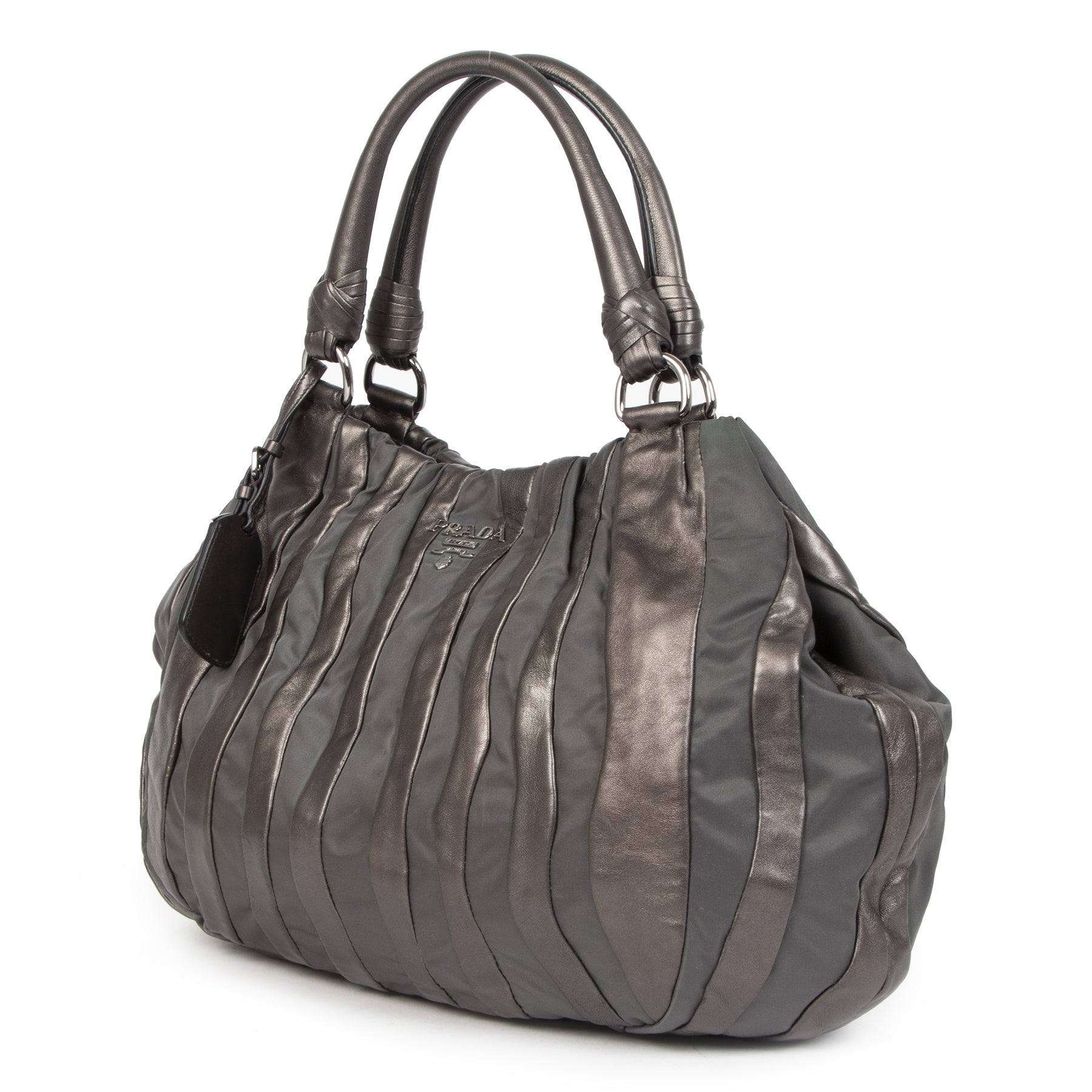 Authentique seconde-main vintage Prada Grafite Mordore Shoulder Bag achète en ligne webshop LabelLOV