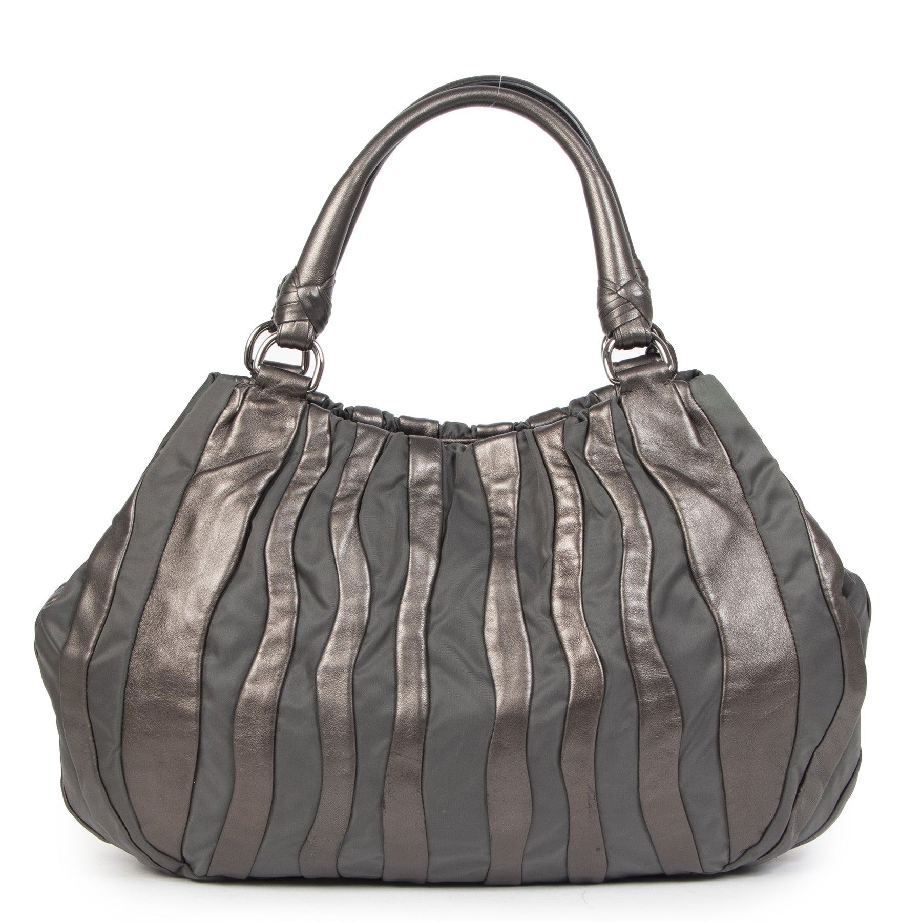 Authentic second-hand vintage Prada Grafite Mordore Shoulder Bag buy online webshop LabelLOV