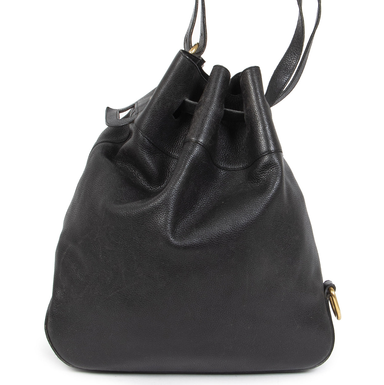 Authentic secondhand Delvaux Black Leather Bucket Bag designer bags designer brands fashion luxury vintage webshop safe secure online shopping worldwide shipping