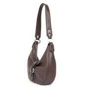 Authentieke Tweedehands Delvaux Chocolate Brown Leather Camille Bag juiste prijs veilig online shoppen luxe merken webshop winkelen Antwerpen België mode fashion