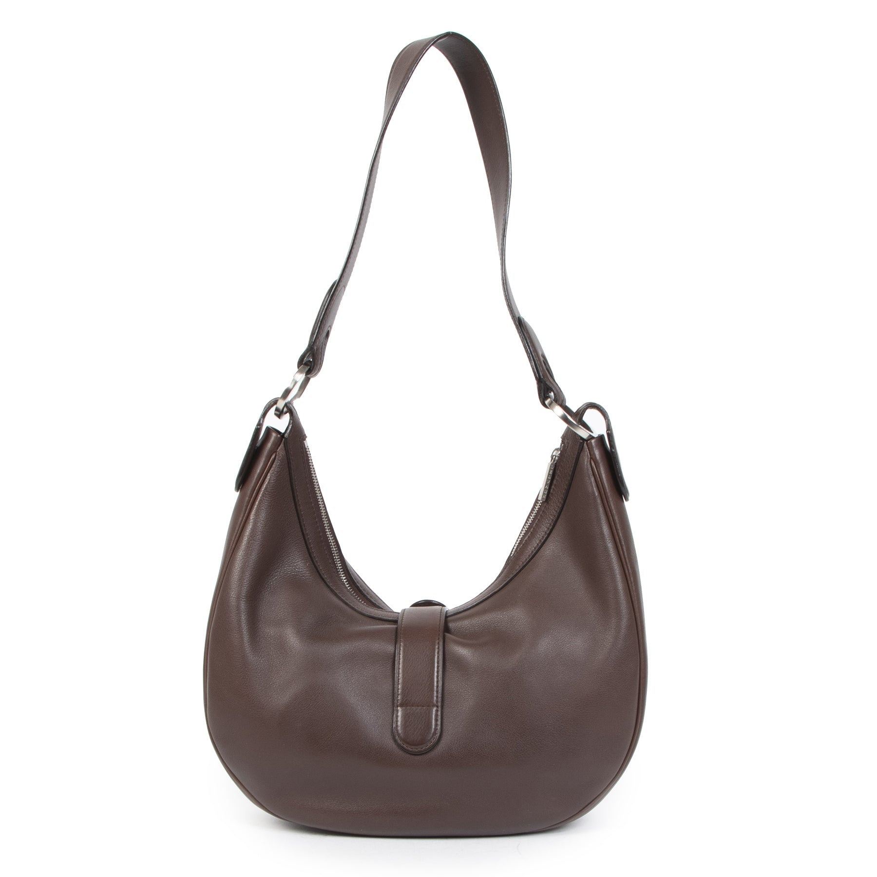Authentic secondhand Delvaux Chocolate Brown Leather Camille Bag designer bags designer brands luxury vintage webshop safe secure online shopping worldwide shipping