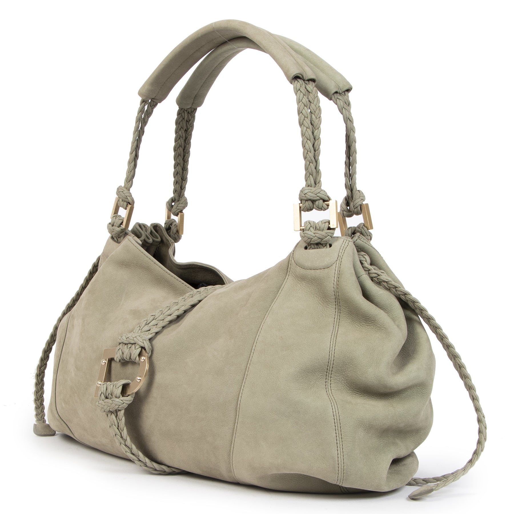 Authentieke Tweedehands Delvaux Suede Mint Green Colette Bag juiste prijs veilig online shoppen luxe merken webshop winkelen Antwerpen België mode fashion
