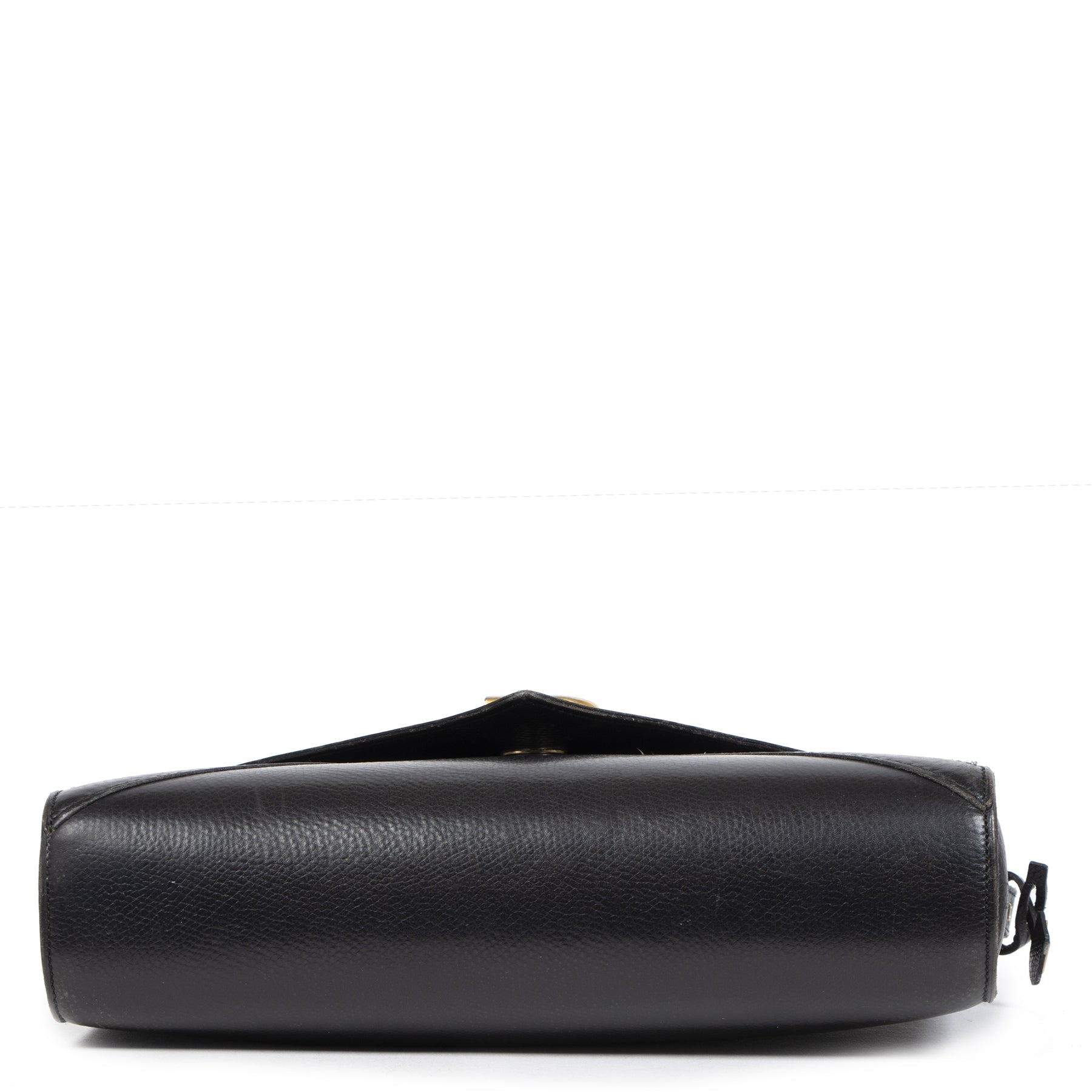 Authentic secondhand Delvaux Black Leather Envelope Shoulder Bag designer bags accessories designer brands luxury vintage webshop safe secure online shopping worldwide shipping