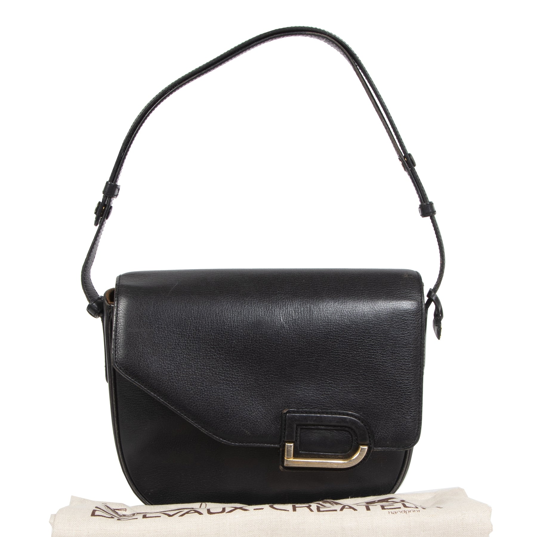 Authentic secondhand Delvaux Black D Crossbody Bag designer bags designer brands luxury vintage webshop fashion online shopping