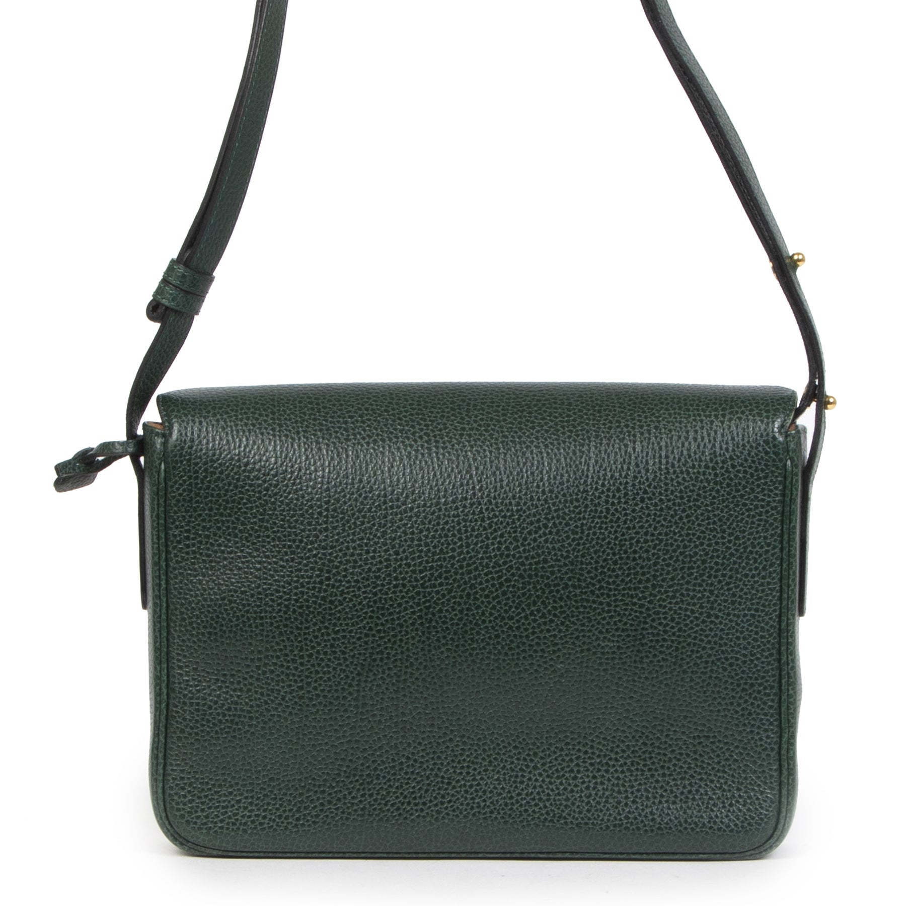 Authentieke Tweedehands Delvaux Green Leather Wooden Turnlock Bag juiste prijs veilig online shoppen luxe merken webshop winkelen Antwerpen België mode fashion