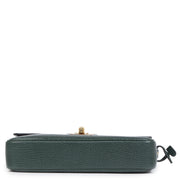 Authentieke Tweedehands Delvaux Green Leather Wooden Turnlock Bag juiste prijs veilig online shoppen luxe merken webshop winkelen Antwerpen België mode fashion