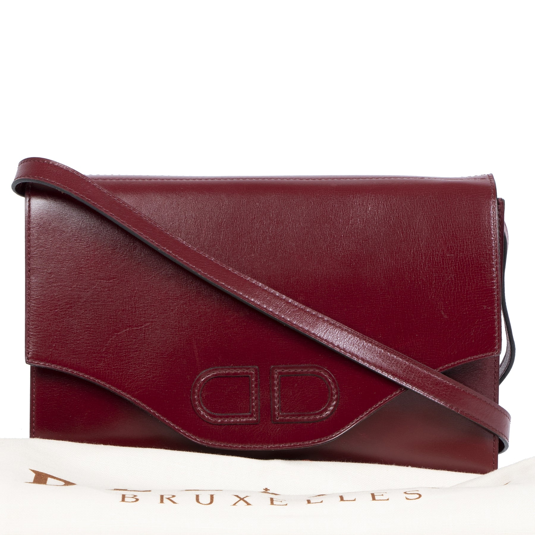 Authentieke Tweedehands Delvaux Bordeaux Leather Bag juiste prijs veilig online shoppen luxe merken webshop winkelen Antwerpen België mode fashion
