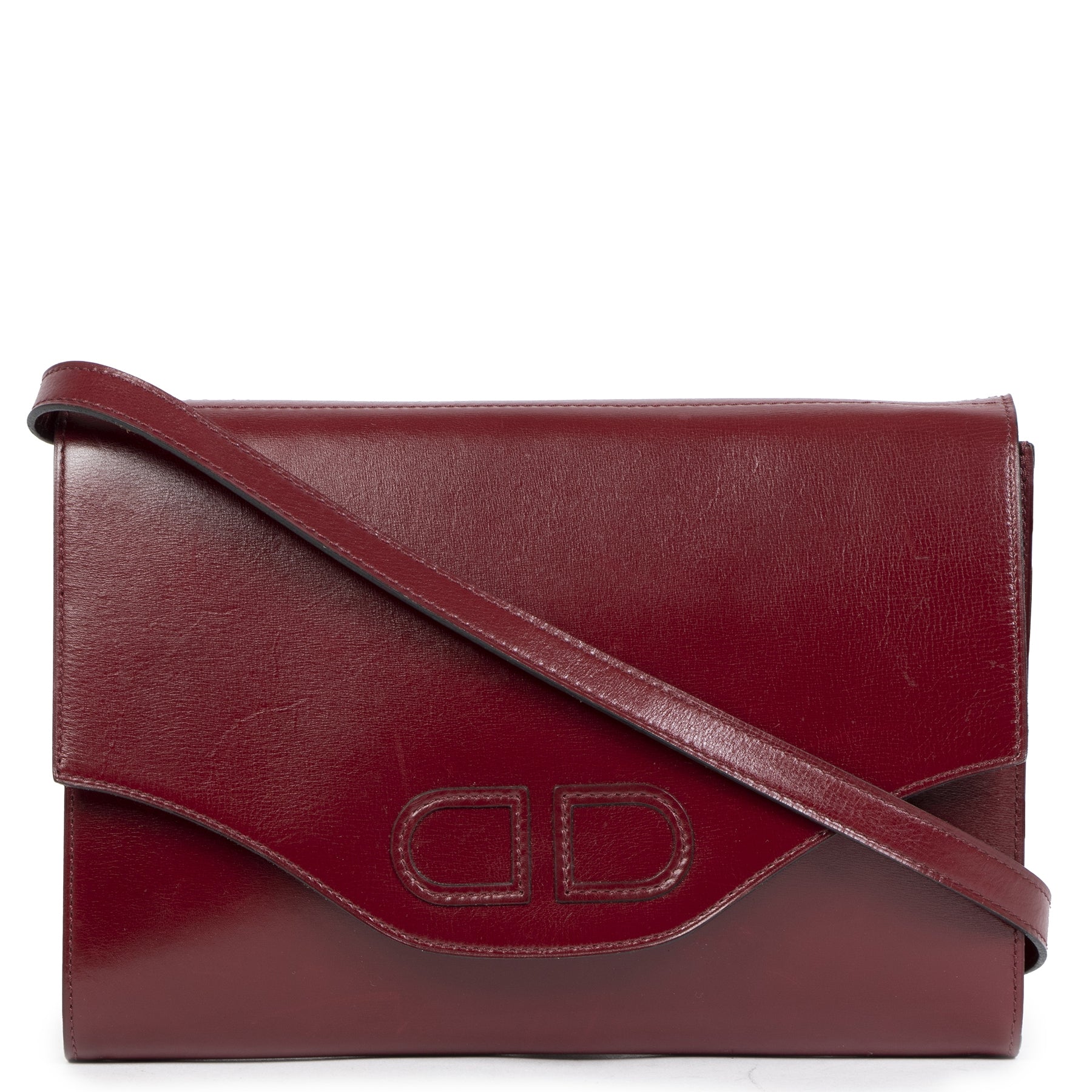 Authentieke Tweedehands Delvaux Bordeaux Leather Bag juiste prijs veilig online shoppen luxe merken webshop winkelen Antwerpen België mode fashion