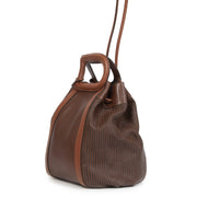 Authentic second-hand vintage Delvaux Camel Caraïbes Toile De Cuir Bag buy online webshop LabelLOV
