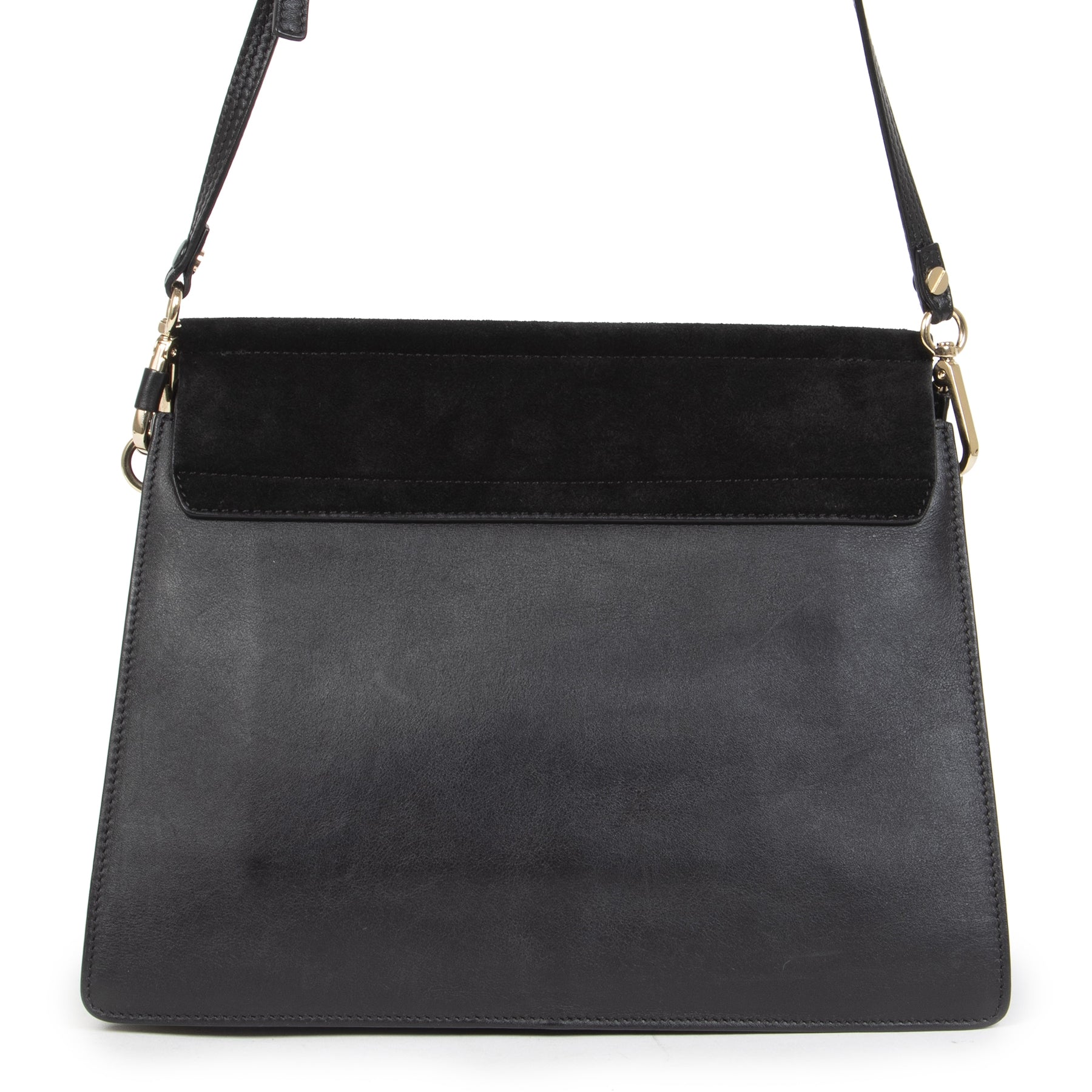 Authentic secondhand Chloé Black Faye Suede Medium Bag designer bags luxury vintage webshop designer brands luxury vintage webshop safe secure online shopping