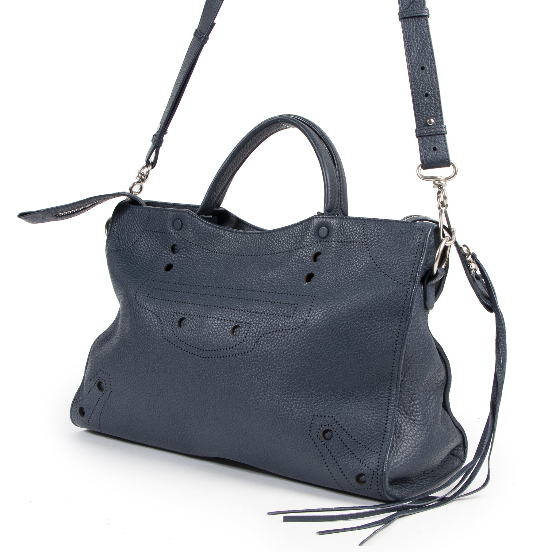 Balenciaga Blue Leather Blackout City Bag kopen en verkopen aan de beste prijs