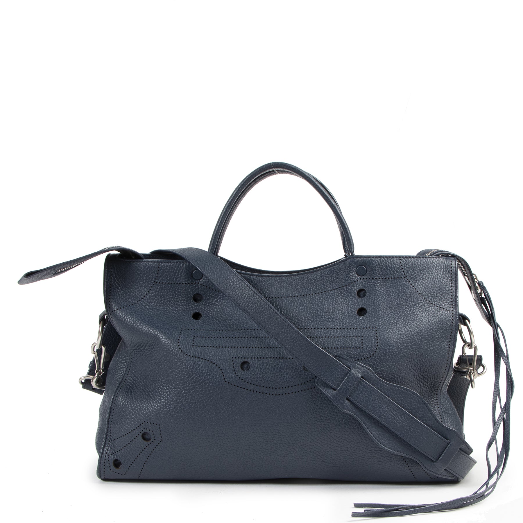 buy your authentic Balenciaga Blue Leather Blackout City Bag