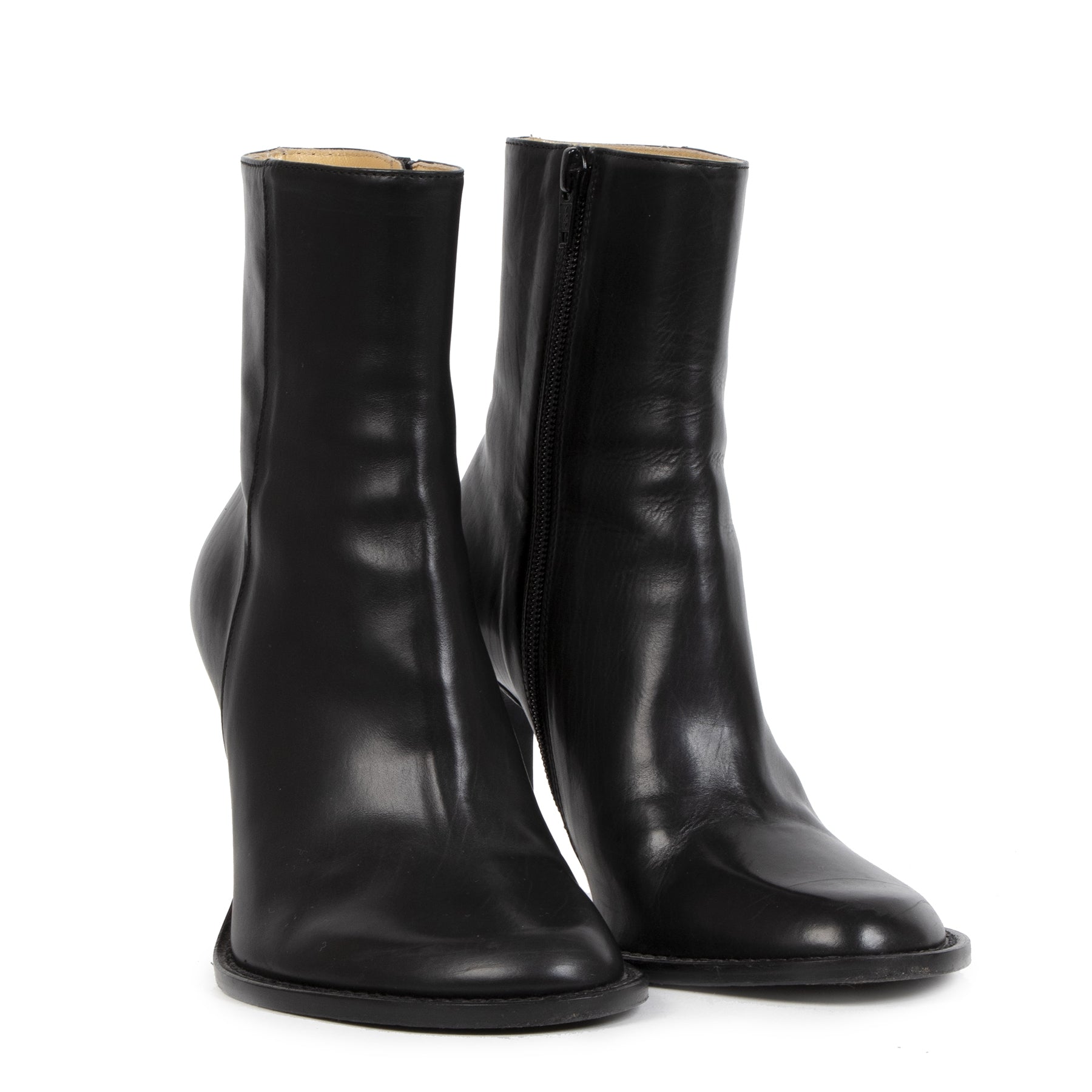 Authentieke tweedehands vintage Ann Demeulemeester Black Heeled Boots - Size 36 koop online webshop LabelLOV