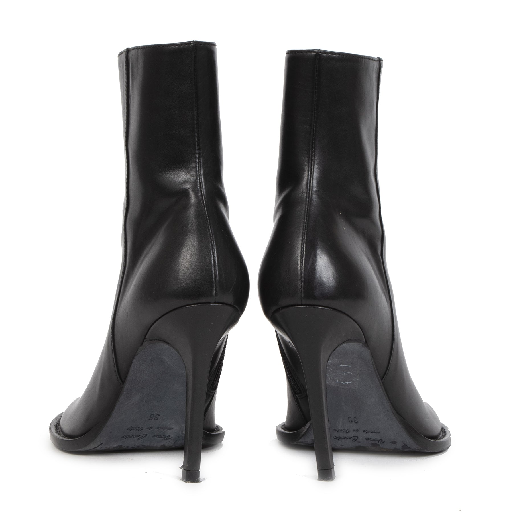 Authentieke tweedehands vintage Ann Demeulemeester Black Heeled Boots - Size 36 koop online webshop LabelLOV