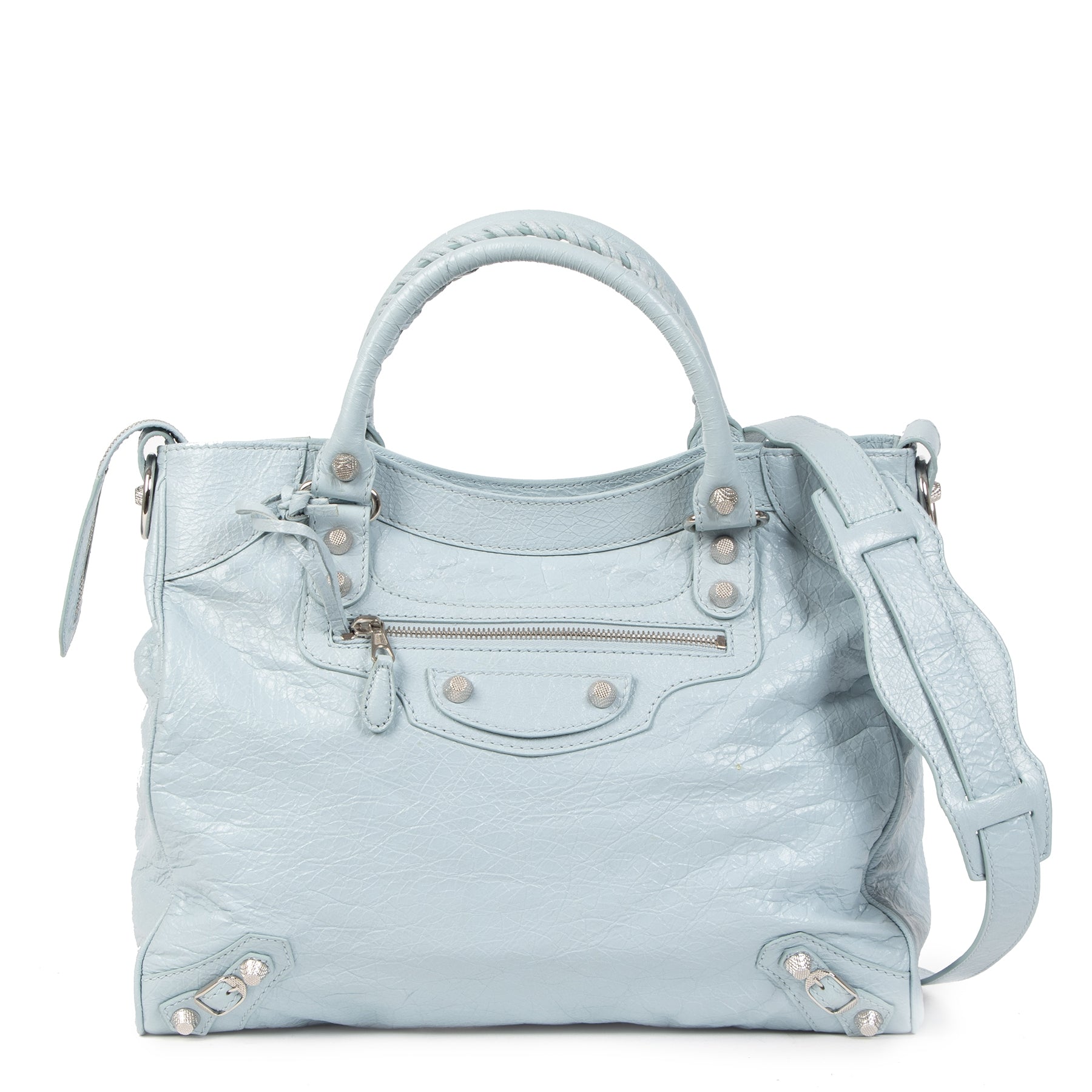 Authentic second-hand vintage Balenciaga Baby Blue Velo Bag buy online webshop LabelLOV