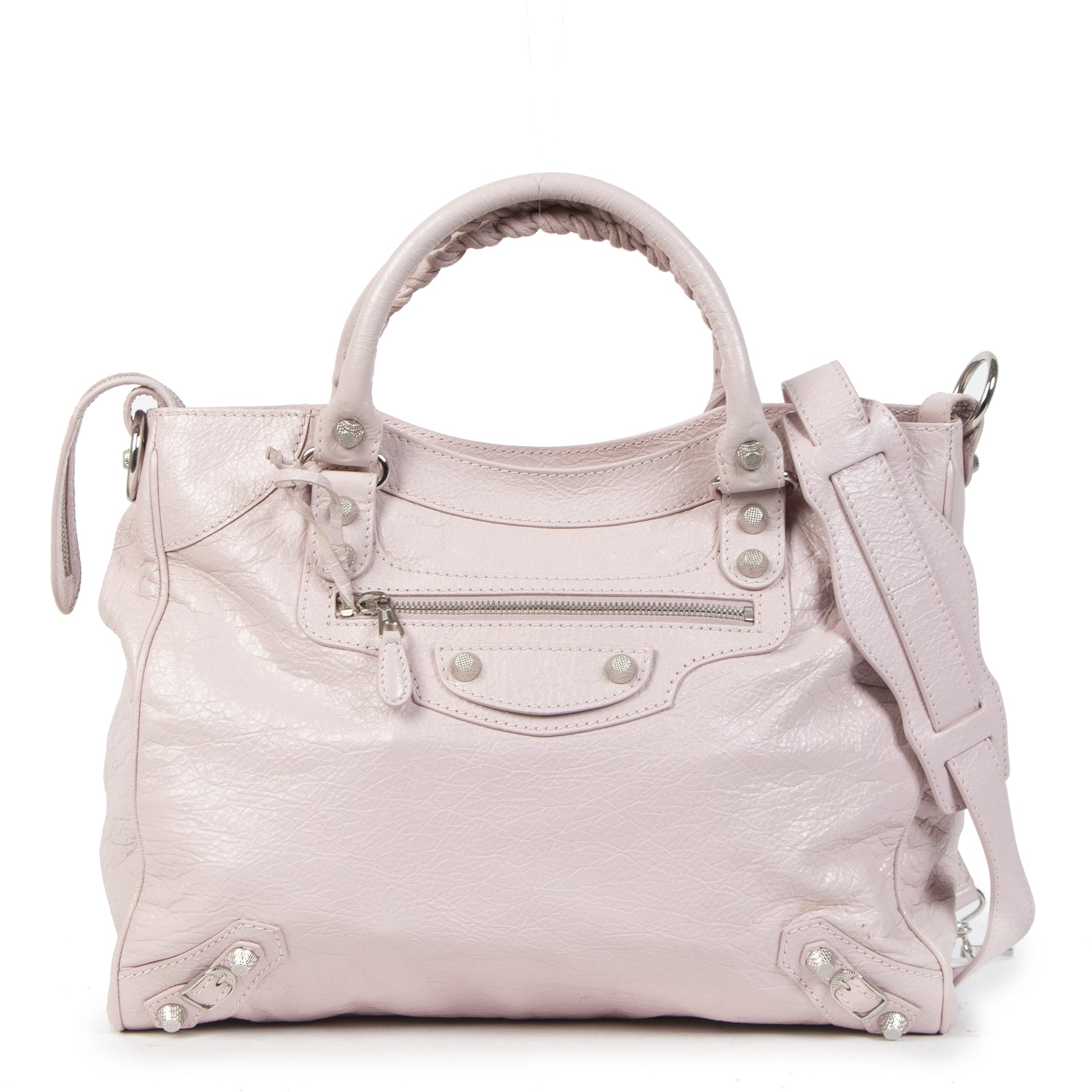 Are you looking for an authentic Balenciaga Light Pink Velo Top Handle Bag