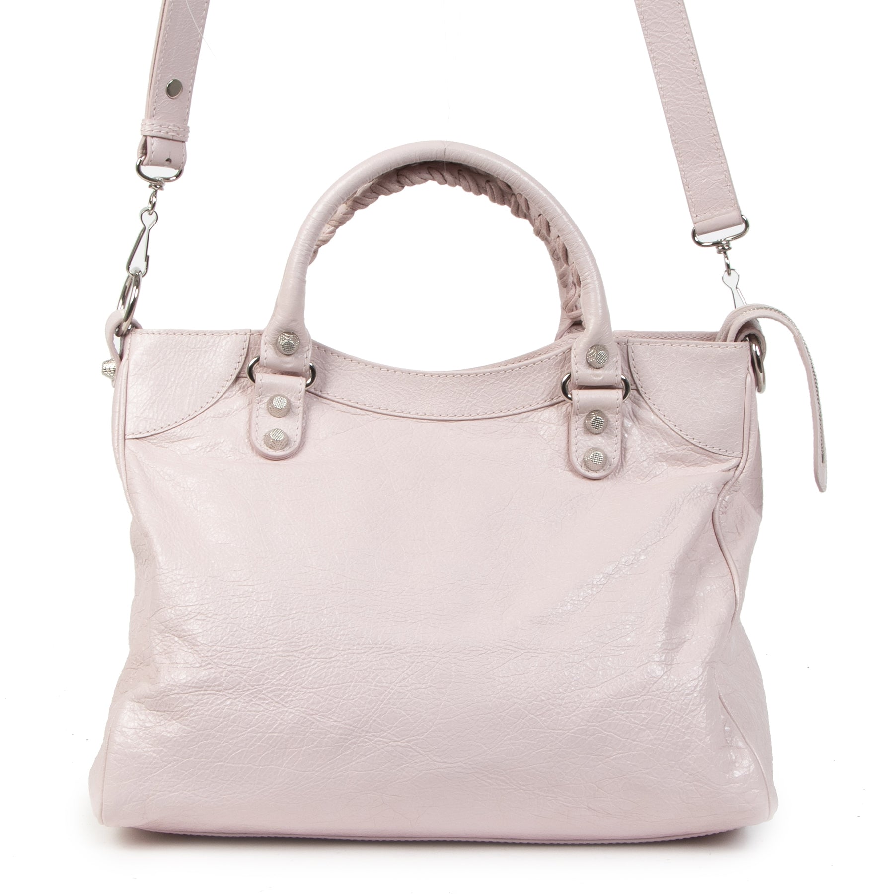 100% authentic Balenciaga Light Pink Velo Top Handle Bag for the best price