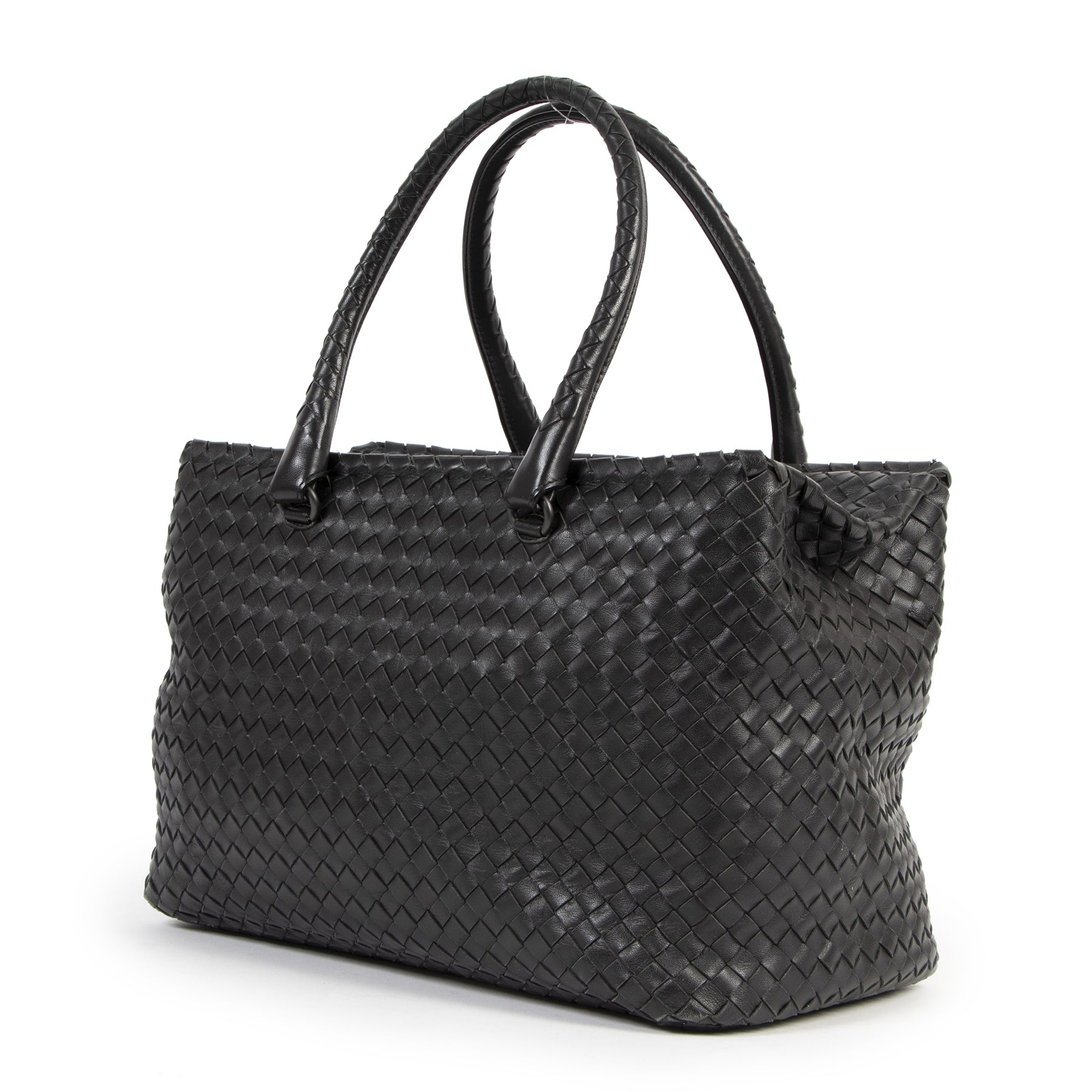 Bottega Veneta Black Intrecciato Shoudler Bag