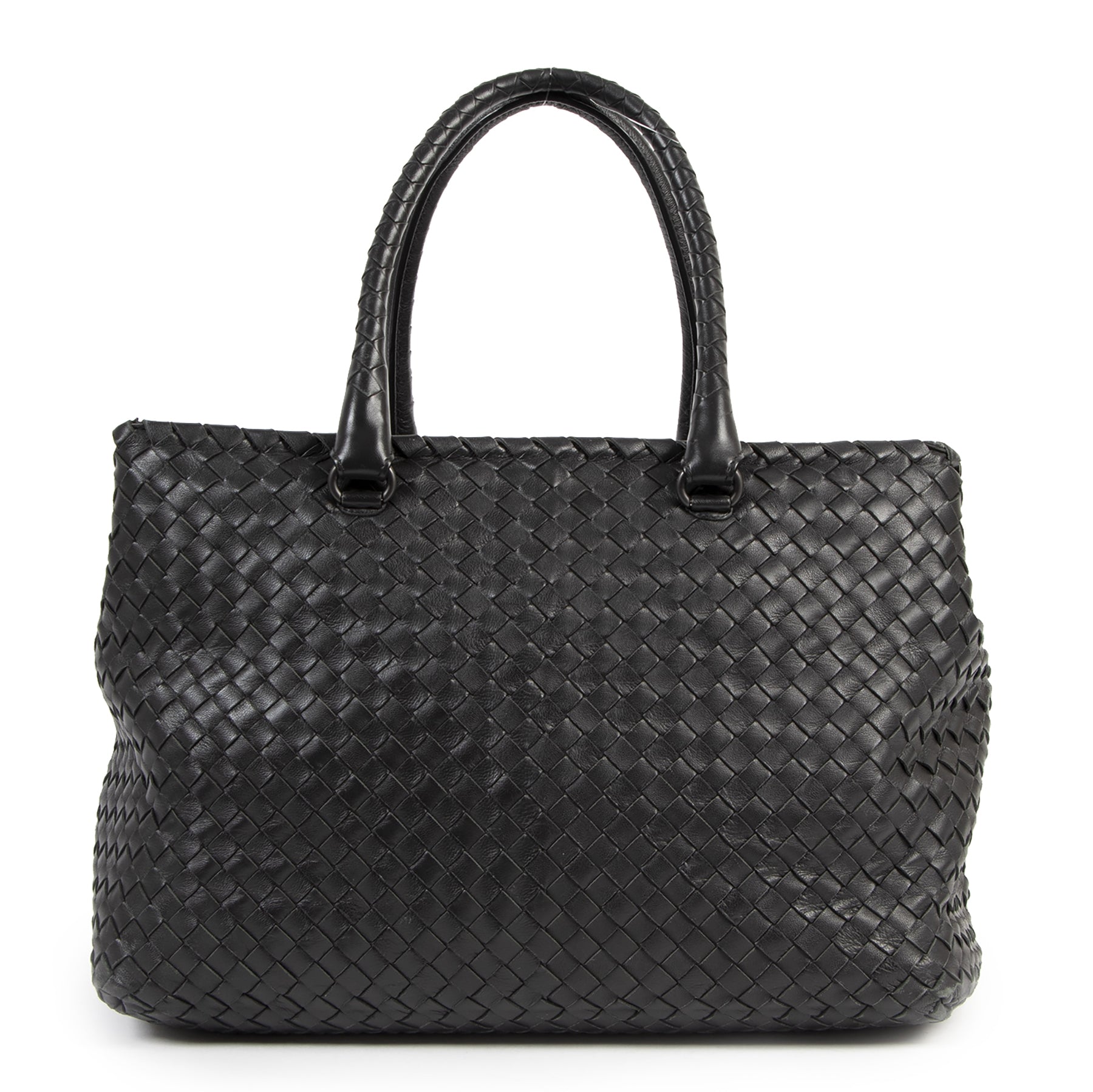 Bottega Veneta Black Intrecciato Shoudler Bag