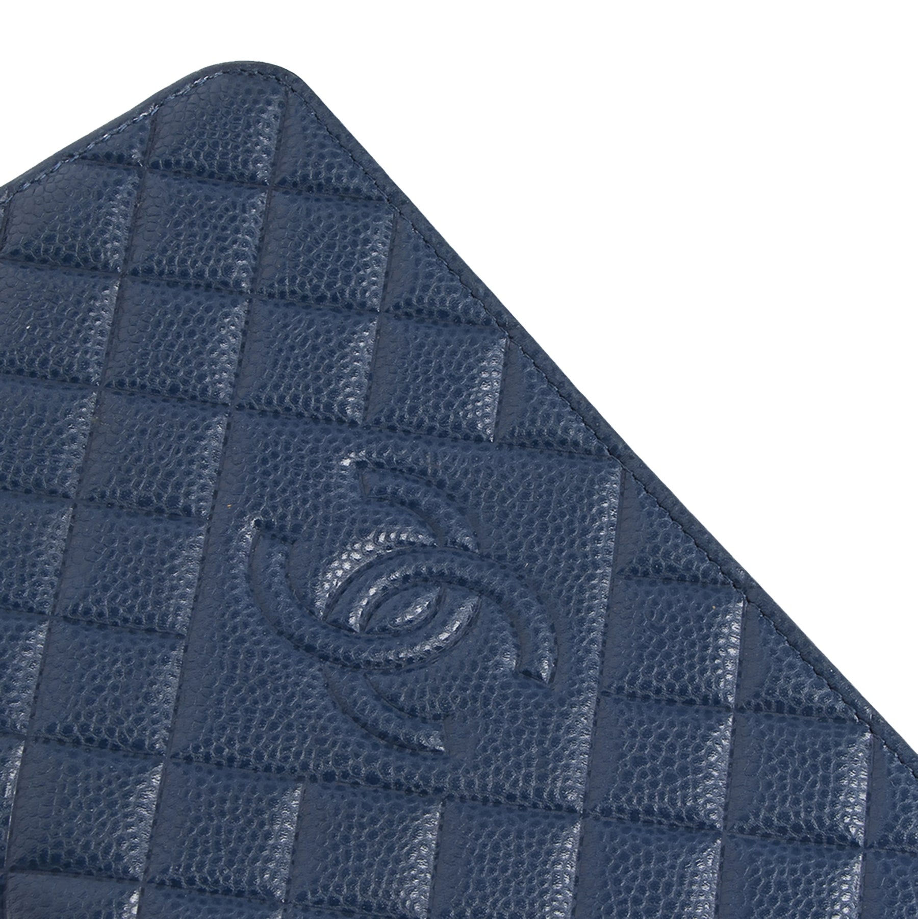 Chanel Blue CC Embossed Caviar WOC