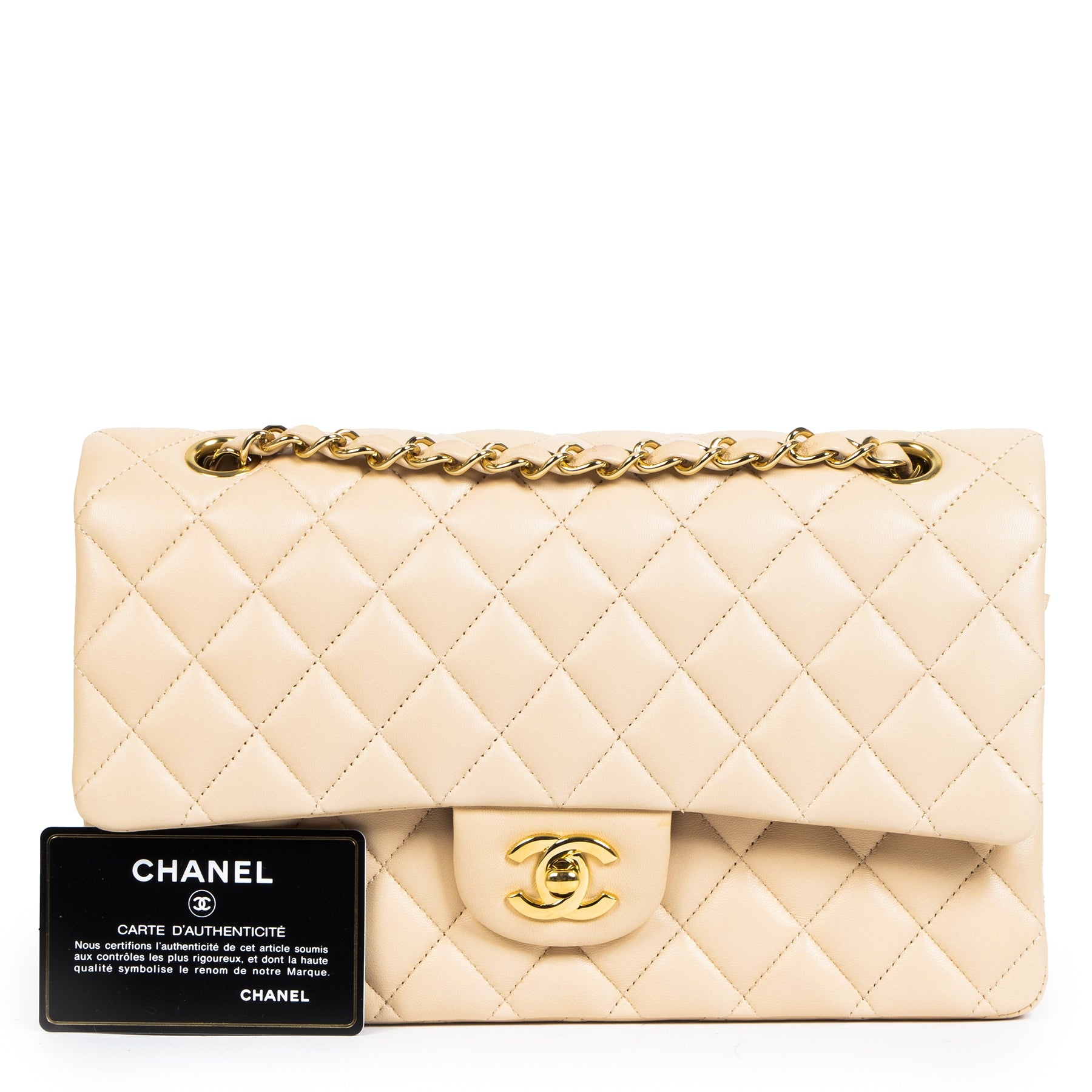 shop safe online your secondhand Chanel Nude Lambskin Classic Flap Bag GHW